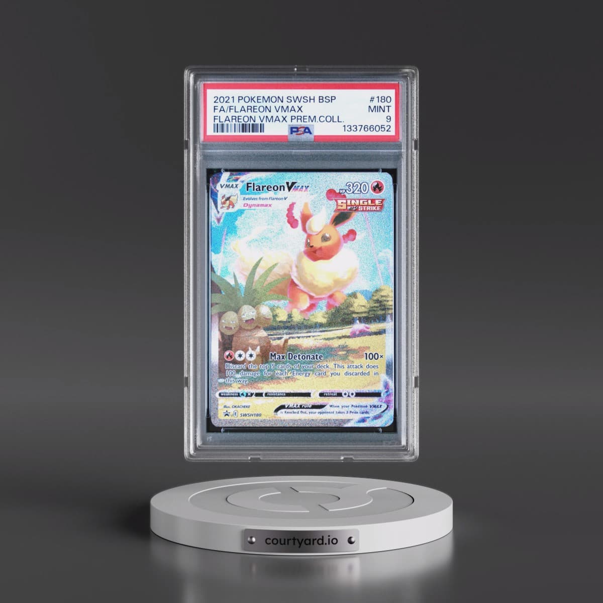 2021 Pokémon Swsh Black Star Promo #180 Flareon Vmax - Full Art Flareon Vmax Premium Collection (PSA 9 MINT)