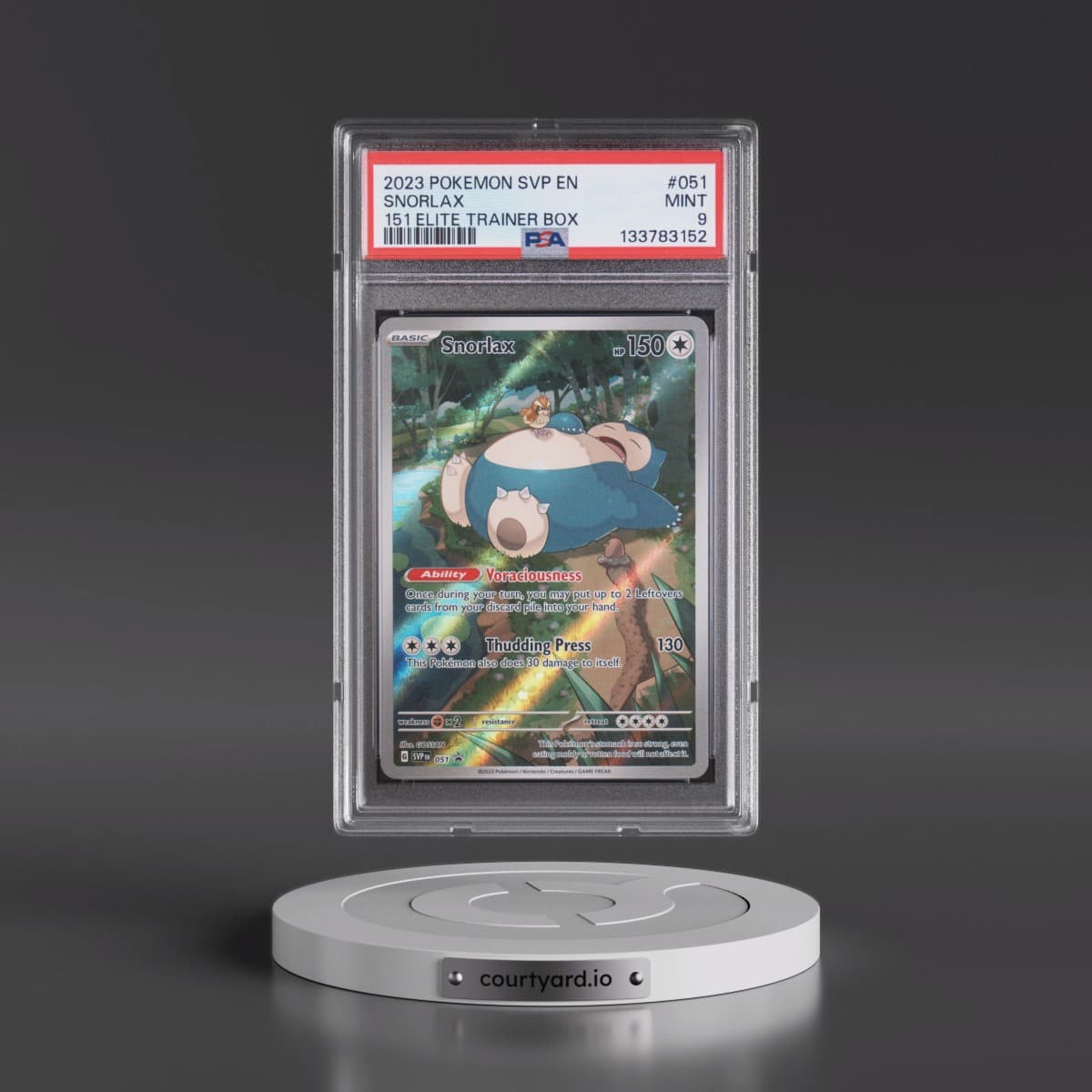 2023 Pokémon Svp EN-SV Black Star Promo #051 Snorlax - 151 Elite Trainer Box (PSA 9 MINT)