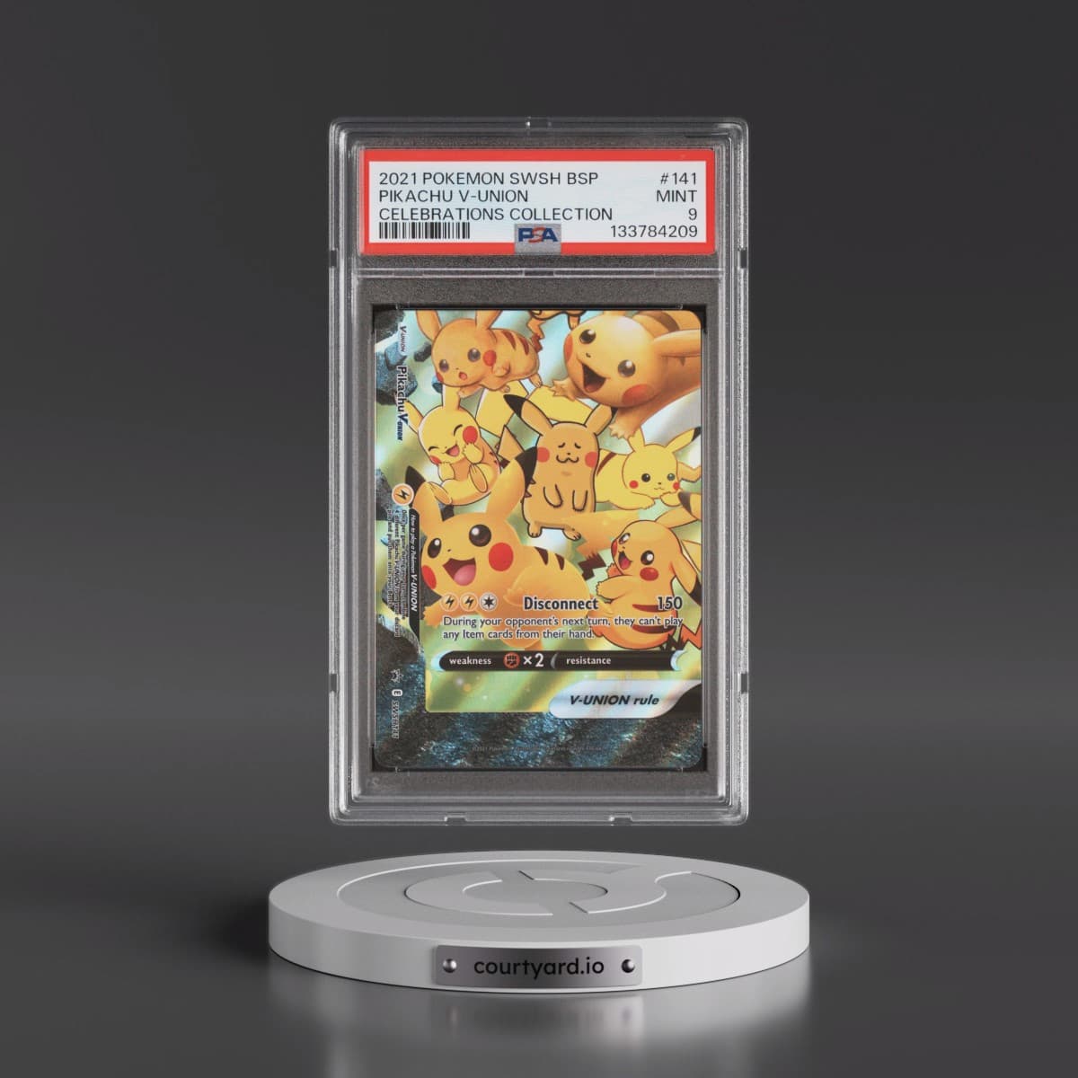 2021 Pokémon Swsh Black Star Promo #141 Pikachu V-Union - Celebrations Collection (PSA 9 MINT)