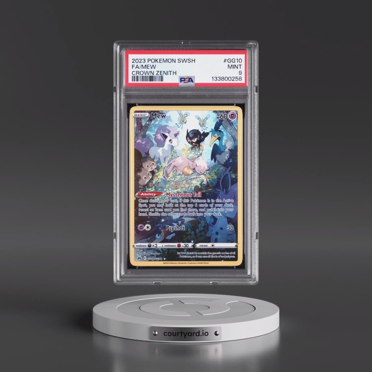 2023 Pokémon Sword and Shield Crown Zenith #GG10 Mew - Full Art (PSA 9 MINT)