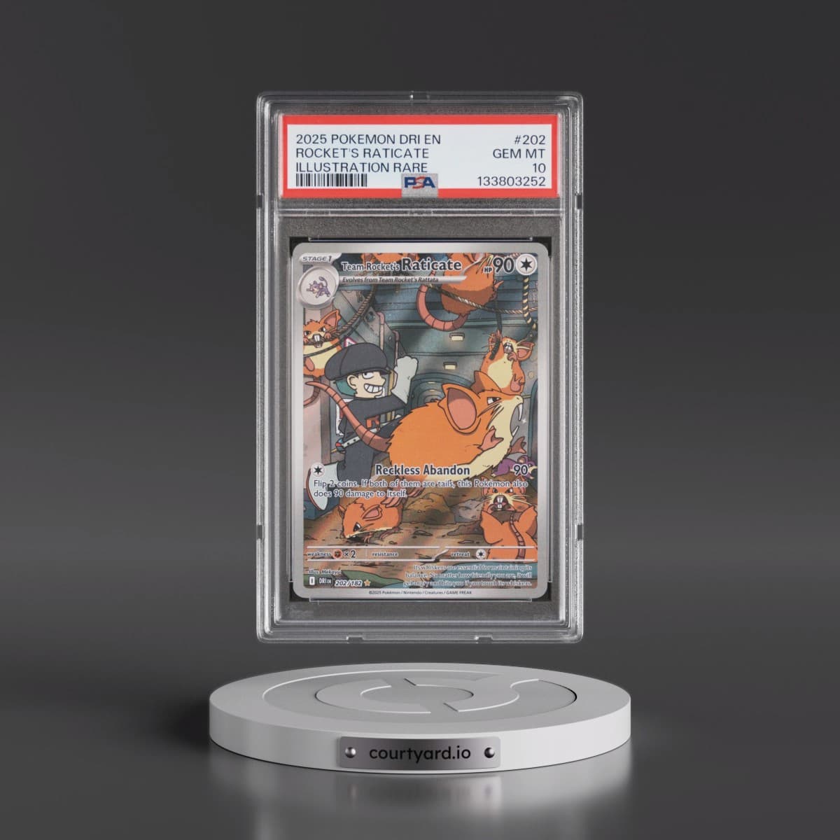 2025 Pokémon Dri EN-Destined Rivals #202 Team Rocket's Raticate - Illustration Rare (PSA 10 GEM MINT)