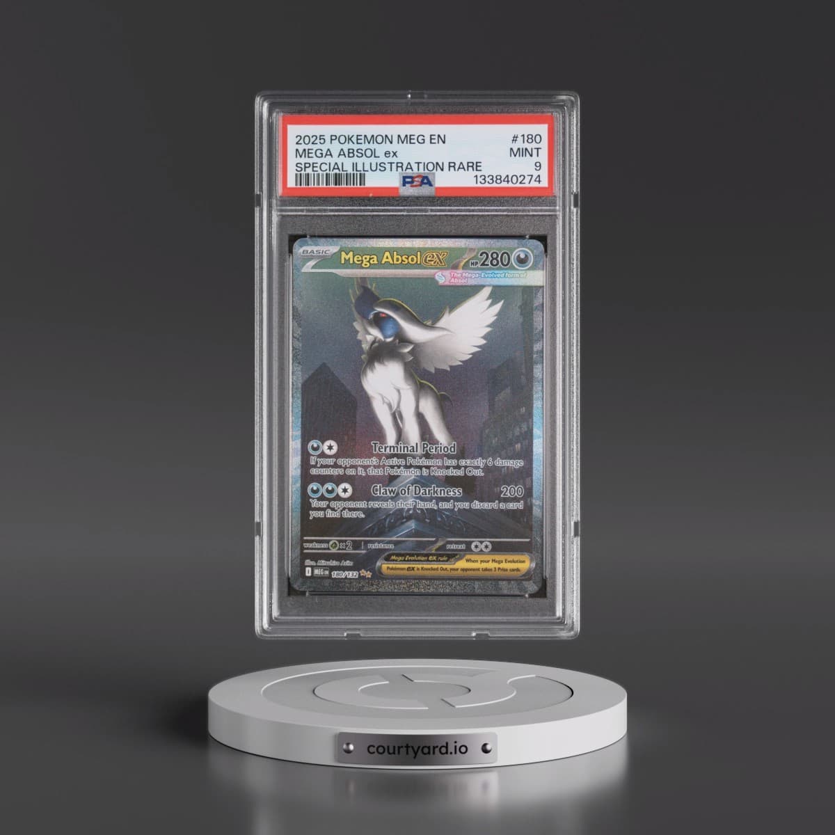 2025 Pokémon Meg EN-Mega Evolution #180 Mega Absol EX - Holo Special Illustration Rare (PSA 9 MINT)