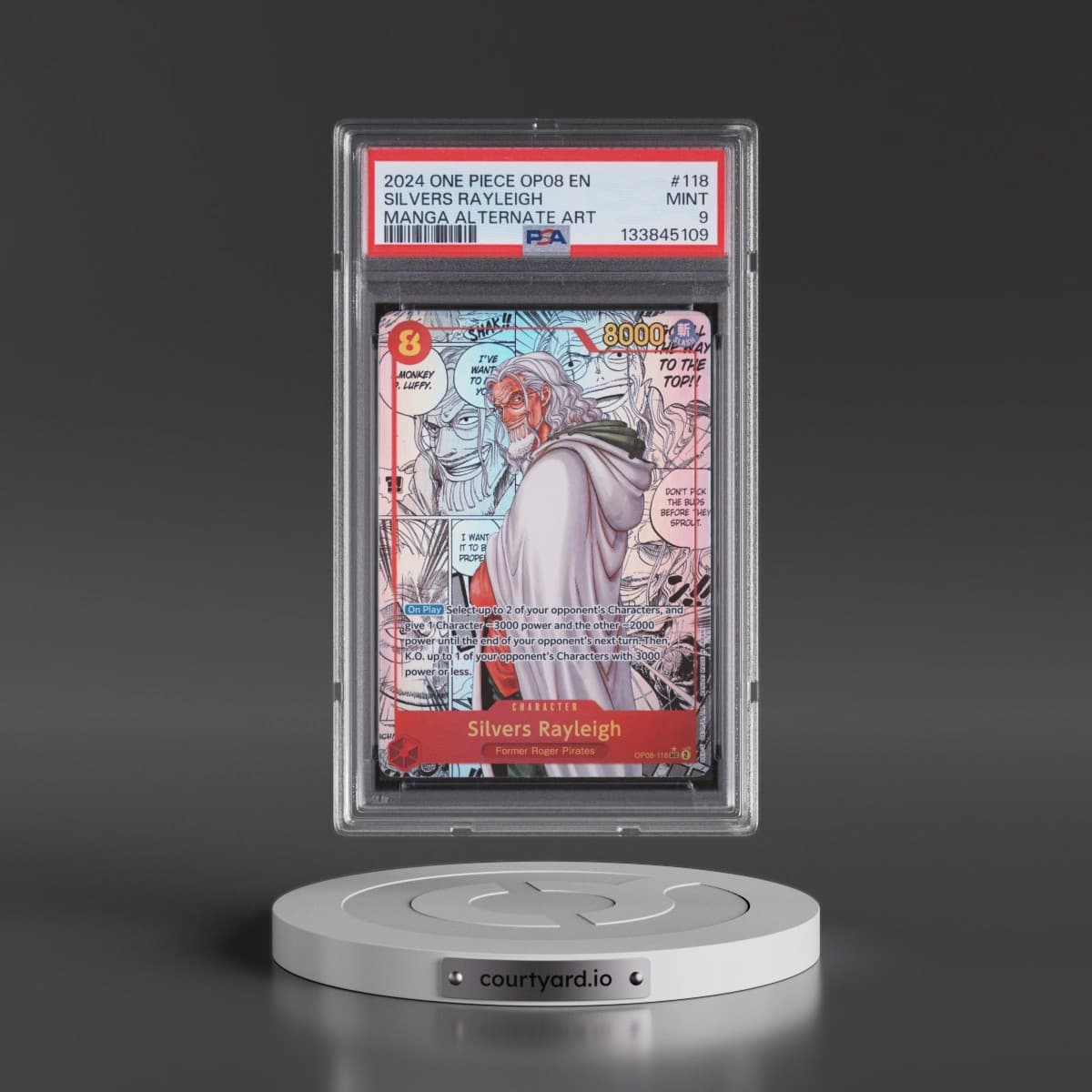 2024 One Piece OP08-Two Legends #118 Silvers Rayleigh - Manga Alternate Art (PSA 9 MINT)