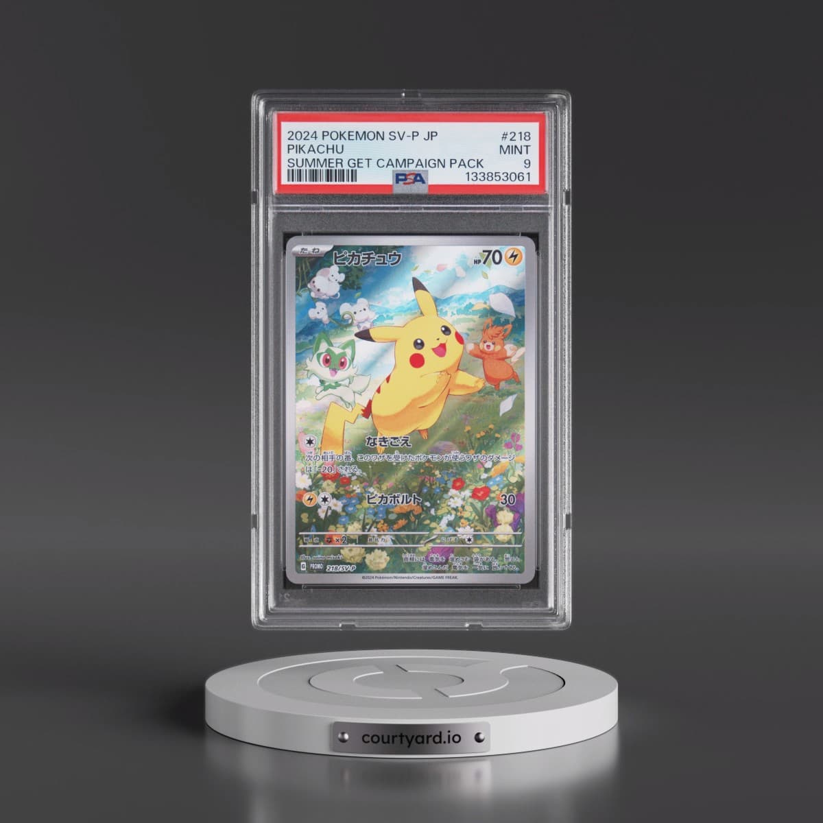 2024 Pokémon SV-P Promo #218 Pikachu - Summer of Pokeca Is Here! Promo Card Get Campaign Pack (PSA 9 MINT)