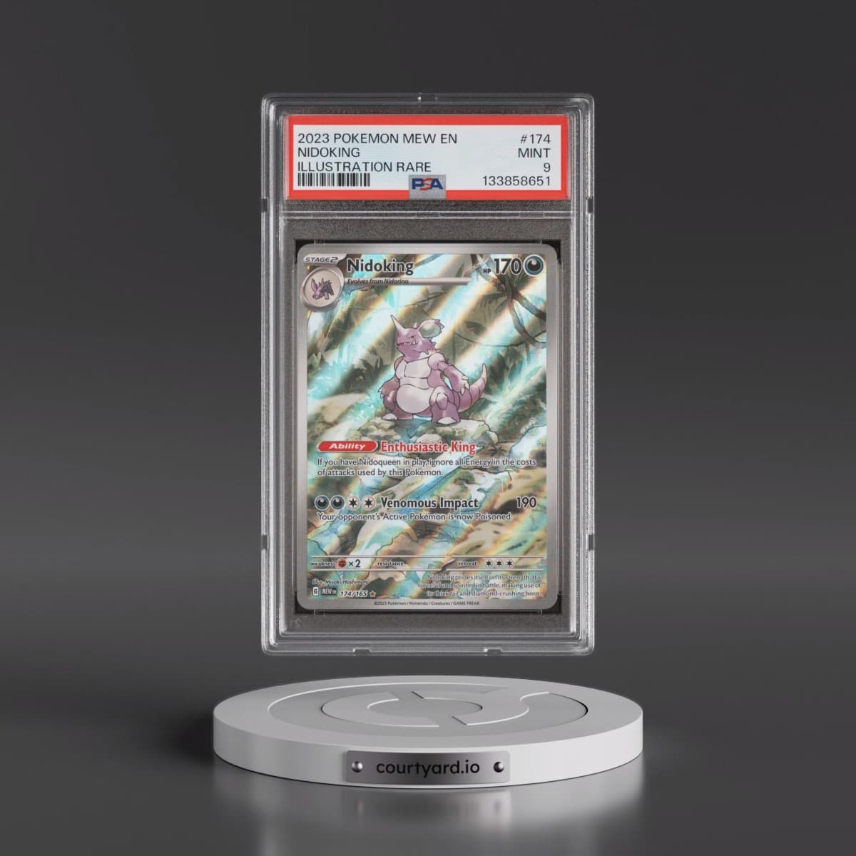 2023 Pokémon Mew EN-151 #174 Nidoking - Illustration Rare (PSA 9 MINT)