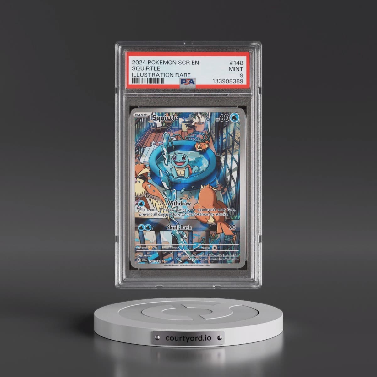 2024 Pokémon Scr EN-Stellar Crown #148 Squirtle - Illustration Rare (PSA 9 MINT)