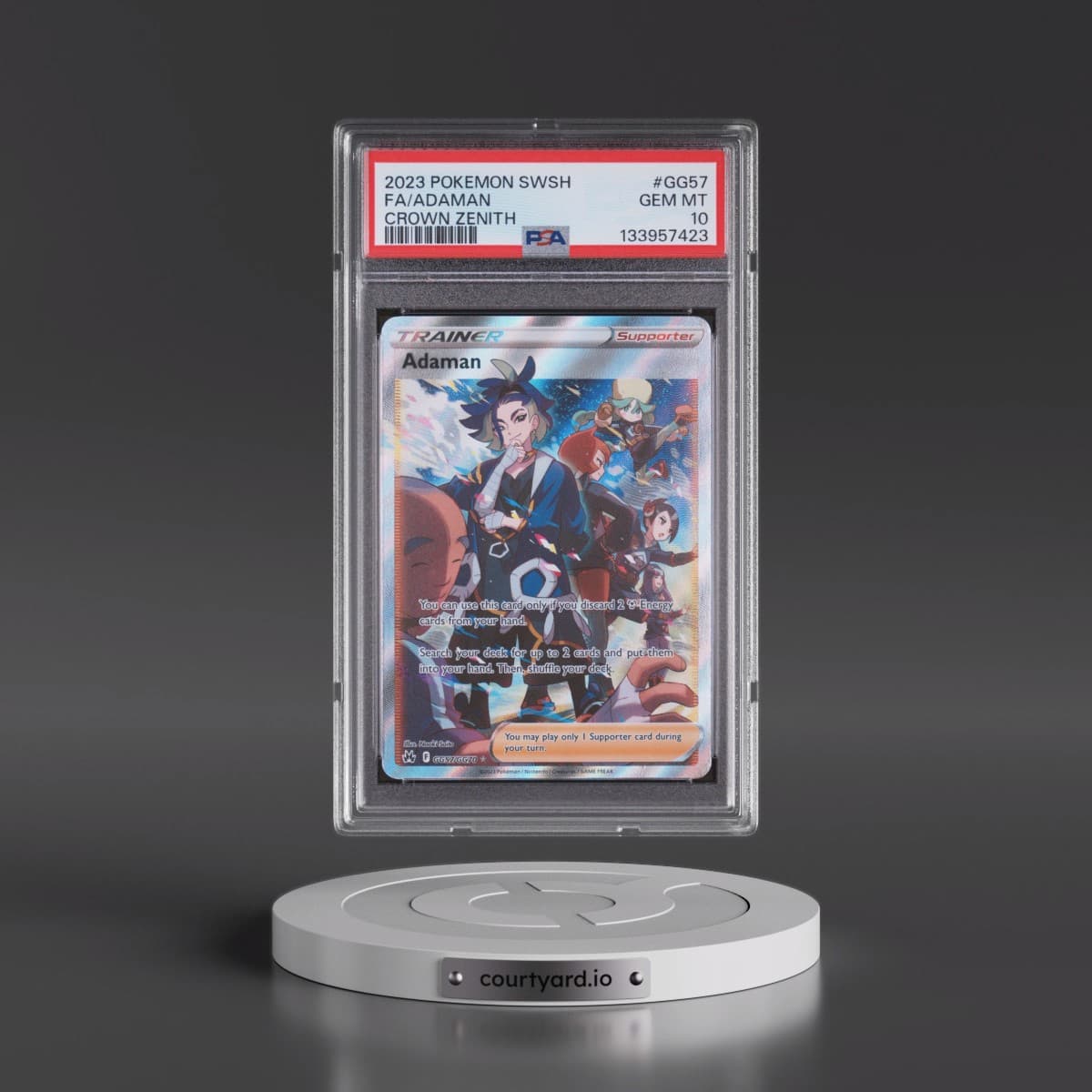 2023 Pokémon Sword and Shield Crown Zenith #GG57 Adaman - Full Art (PSA 10 GEM MINT)