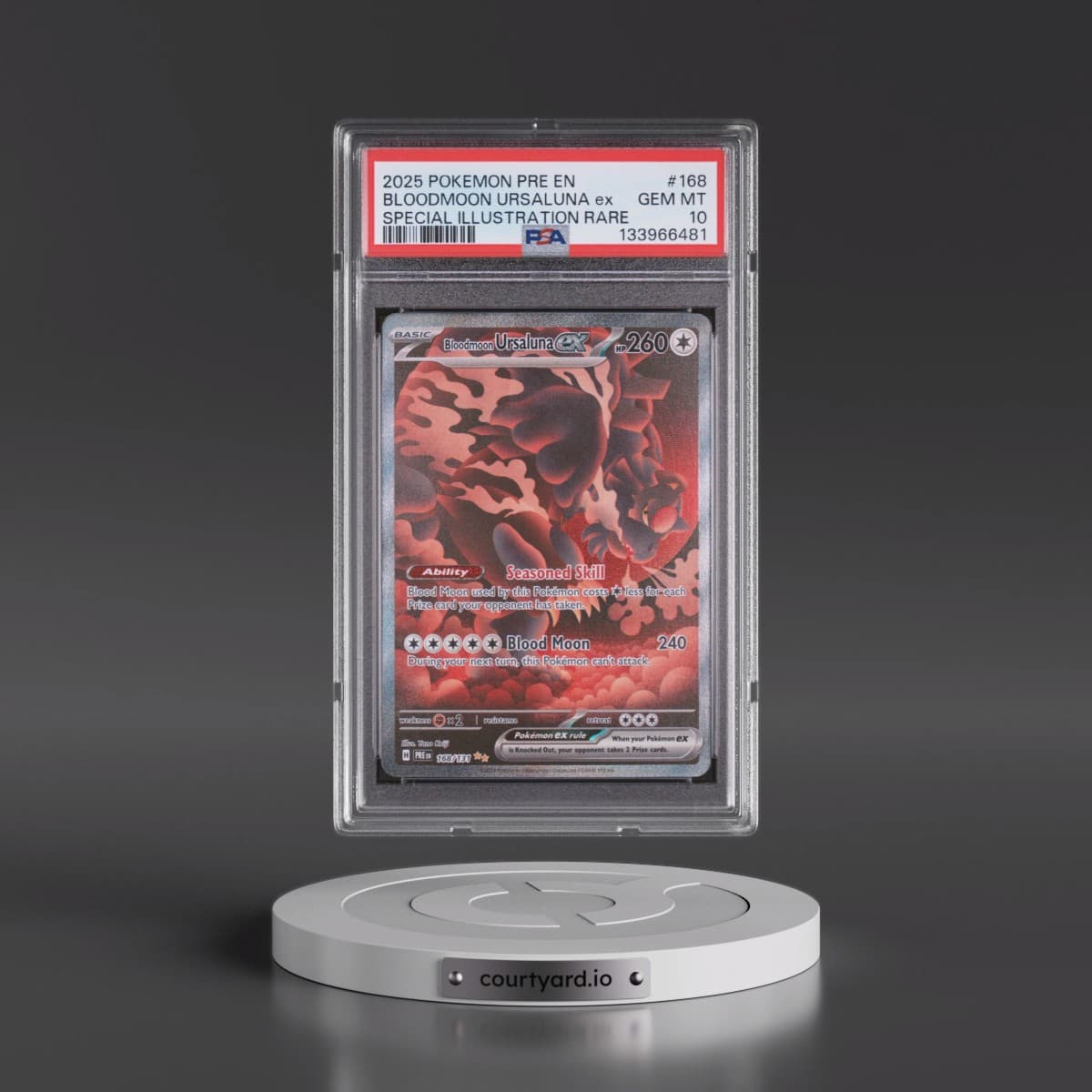 2025 Pokémon Pre EN-Prismatic Evolutions #168 Bloodmoon Ursaluna EX - Holo Special Illustration Rare (PSA 10 GEM MINT)