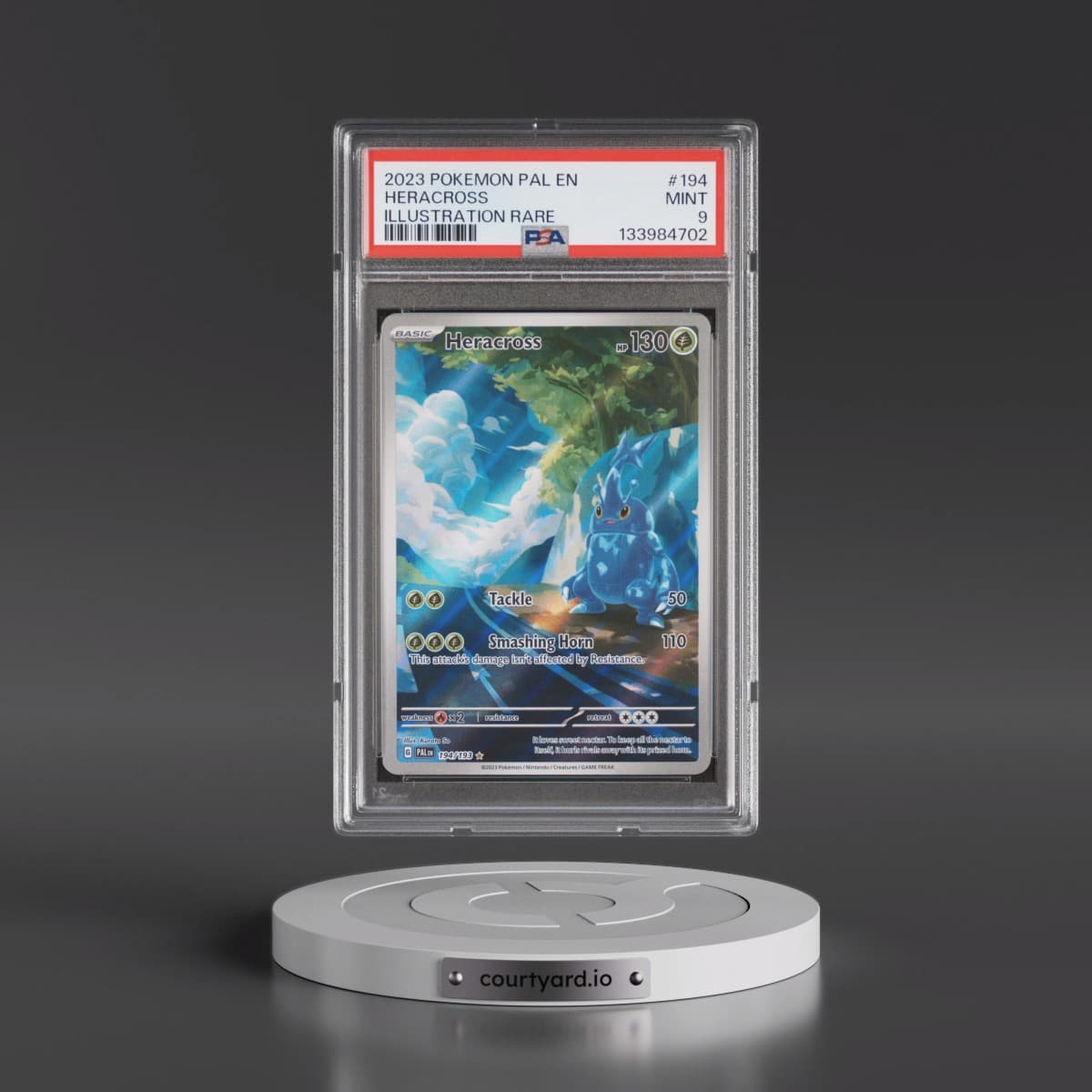 2023 Pokémon Pal EN-Paldea Evolved #194 Heracross - Illustration Rare (PSA 9 MINT)