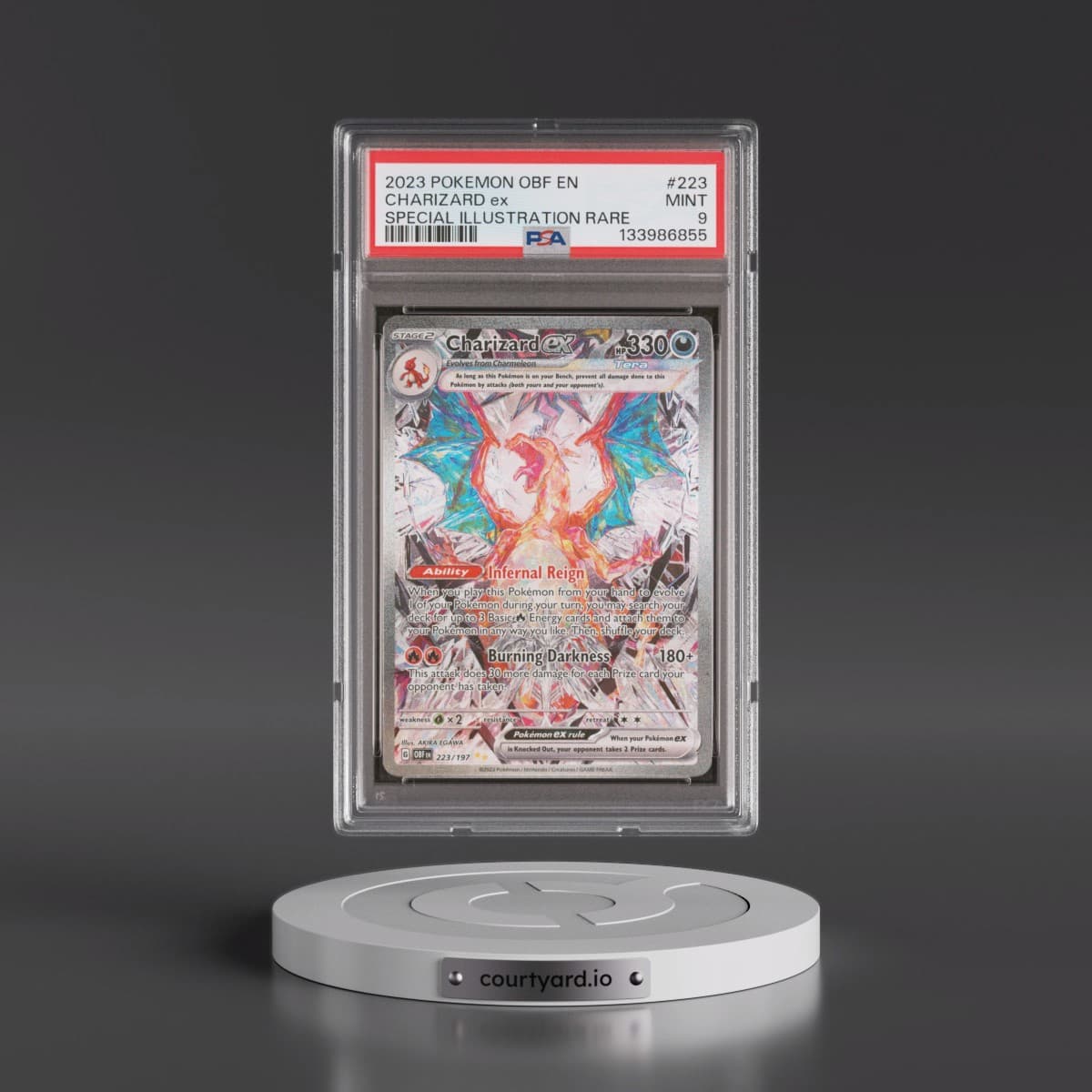 2023 Pokémon Obf EN-Obsidian Flames #223 Charizard EX - Holo Special Illustration Rare (PSA 9 MINT)