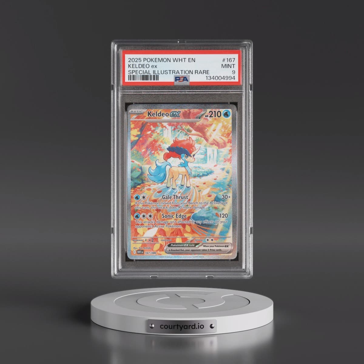 2025 Pokémon Wht EN-White Flare #167 Keldeo EX - Holo Special Illustration Rare (PSA 9 MINT)