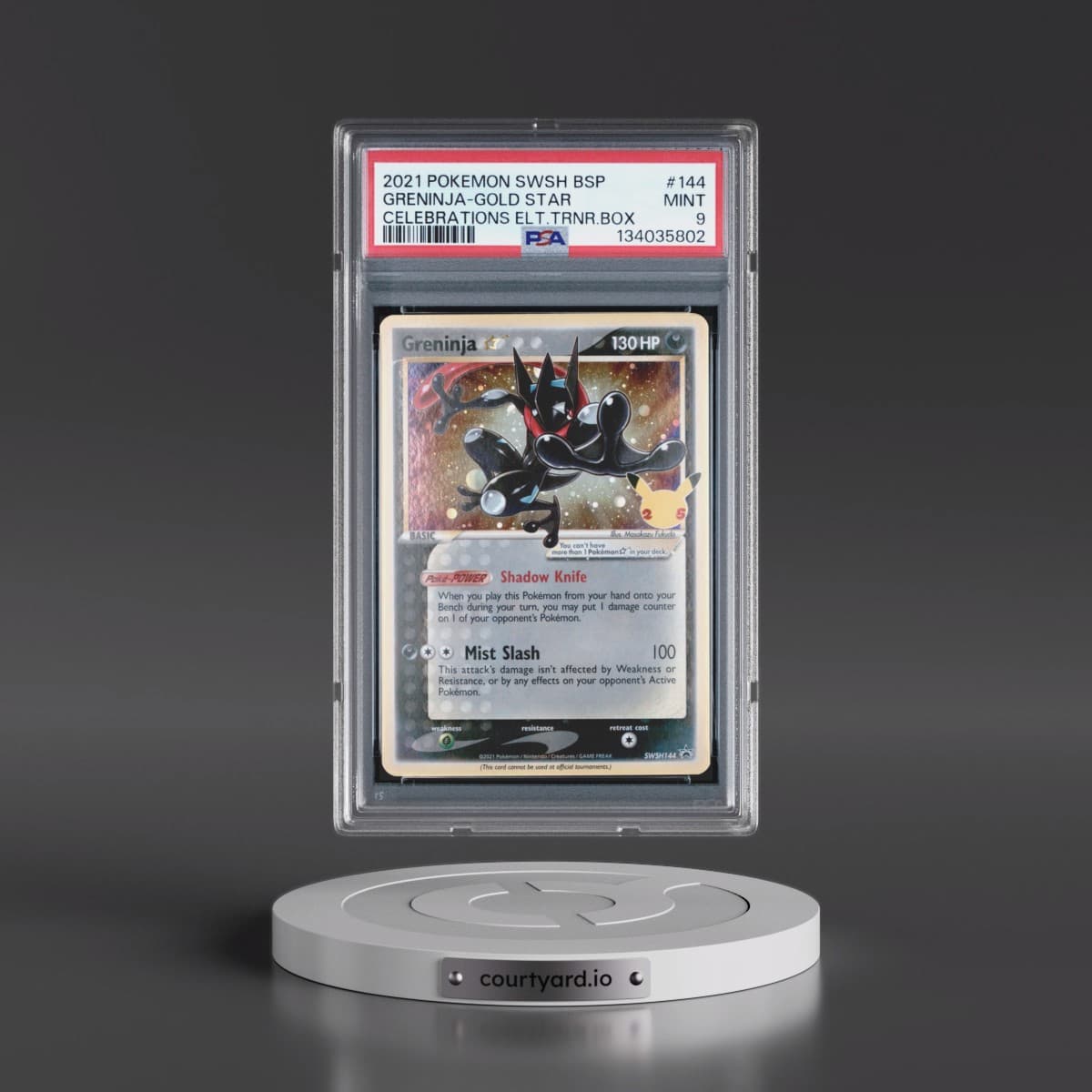 2021 Pokémon Swsh Black Star Promo #144 Greninja-Gold Star - Celebrations Elite Trainer Box (PSA 9 MINT)
