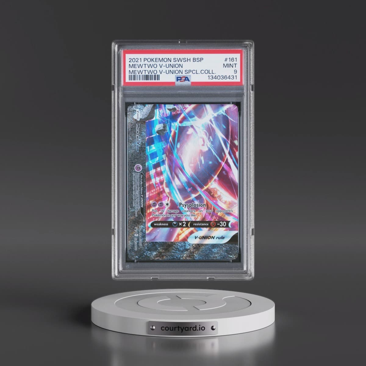 2021 Pokémon Swsh Black Star Promo #161 Mewtwo V-Union - Mewtwo V-Union Special Collection (PSA 9 MINT)