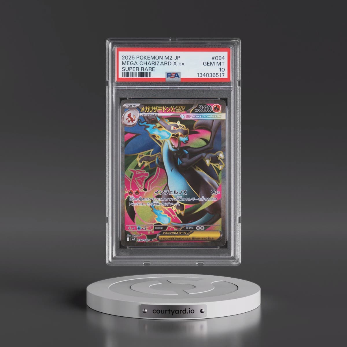 2025 Pokémon M2-Inferno X #094 Mega Charizard X EX - Holo Super Rare (PSA 10 GEM MINT)