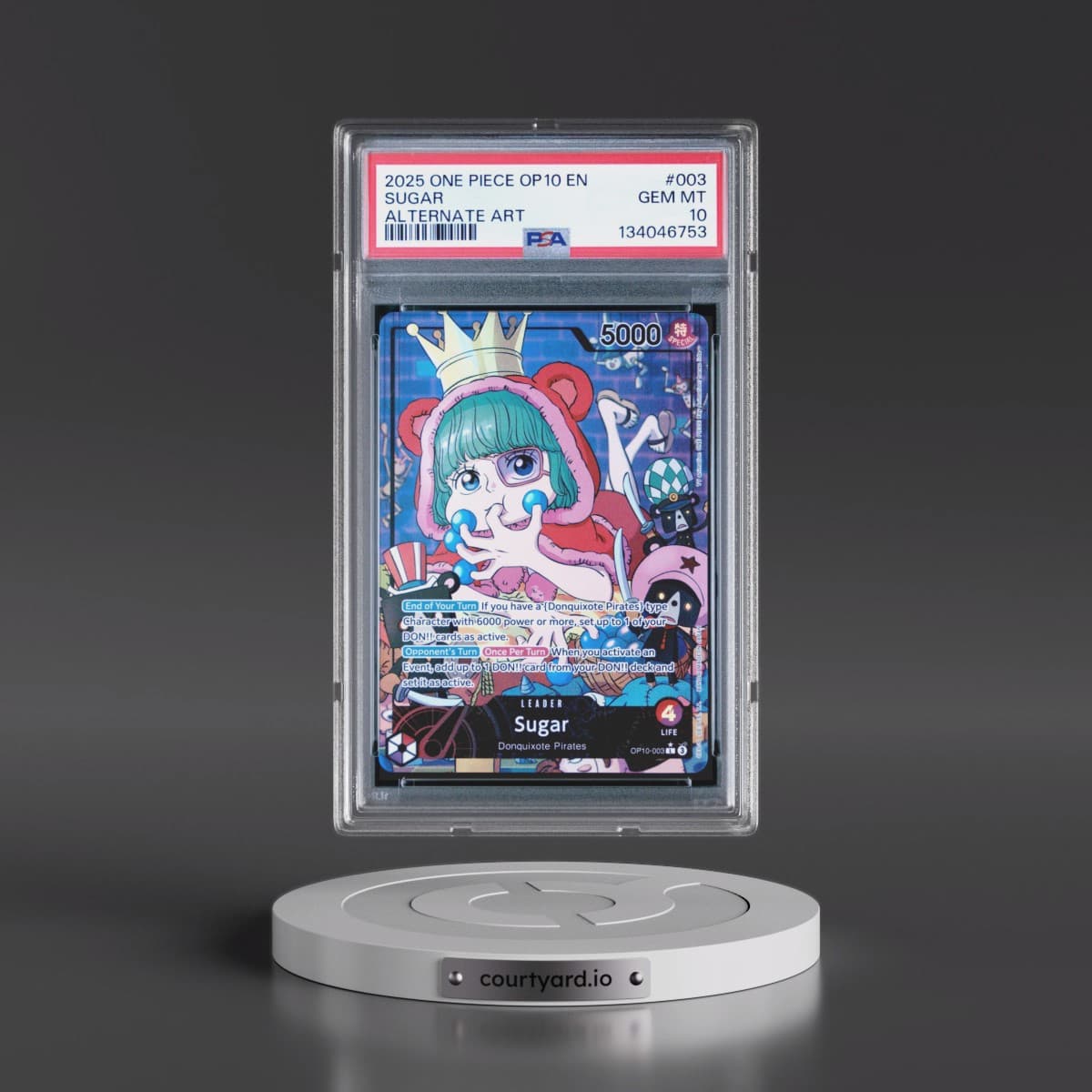 2025 One Piece OP10-Royal Blood #003 Sugar - Alternate Art (PSA 10 GEM MINT)