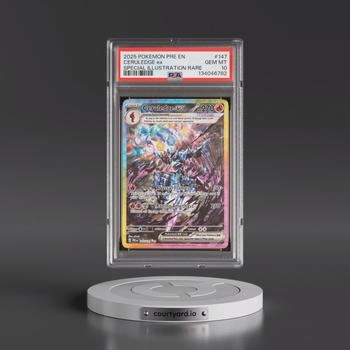 2025 Pokémon Pre EN-Prismatic Evolutions #147 Ceruledge EX - Holo Special Illustration Rare (PSA 10 GEM MINT)
