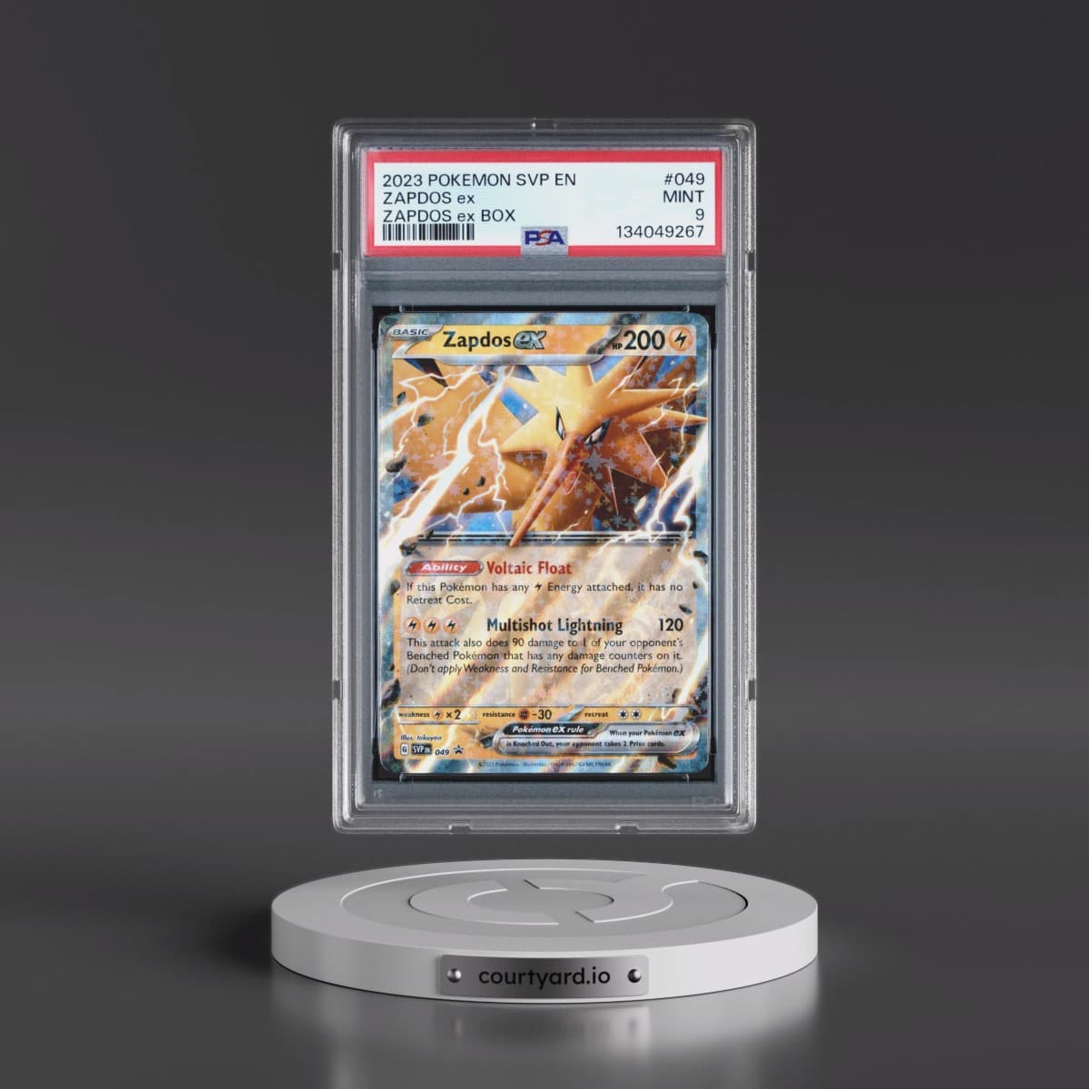 2023 Pokémon Svp EN-SV Black Star Promo #049 Zapdos EX - Holo Zapdos EX Box (PSA 9 MINT)