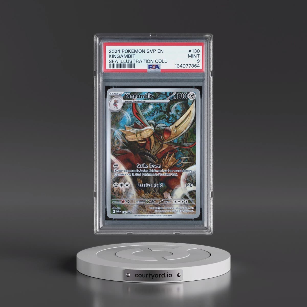 2024 Pokémon Svp EN-SV Black Star Promo #130 Kingambit - Shrouded Fable Illustration Collection (PSA 9 MINT)