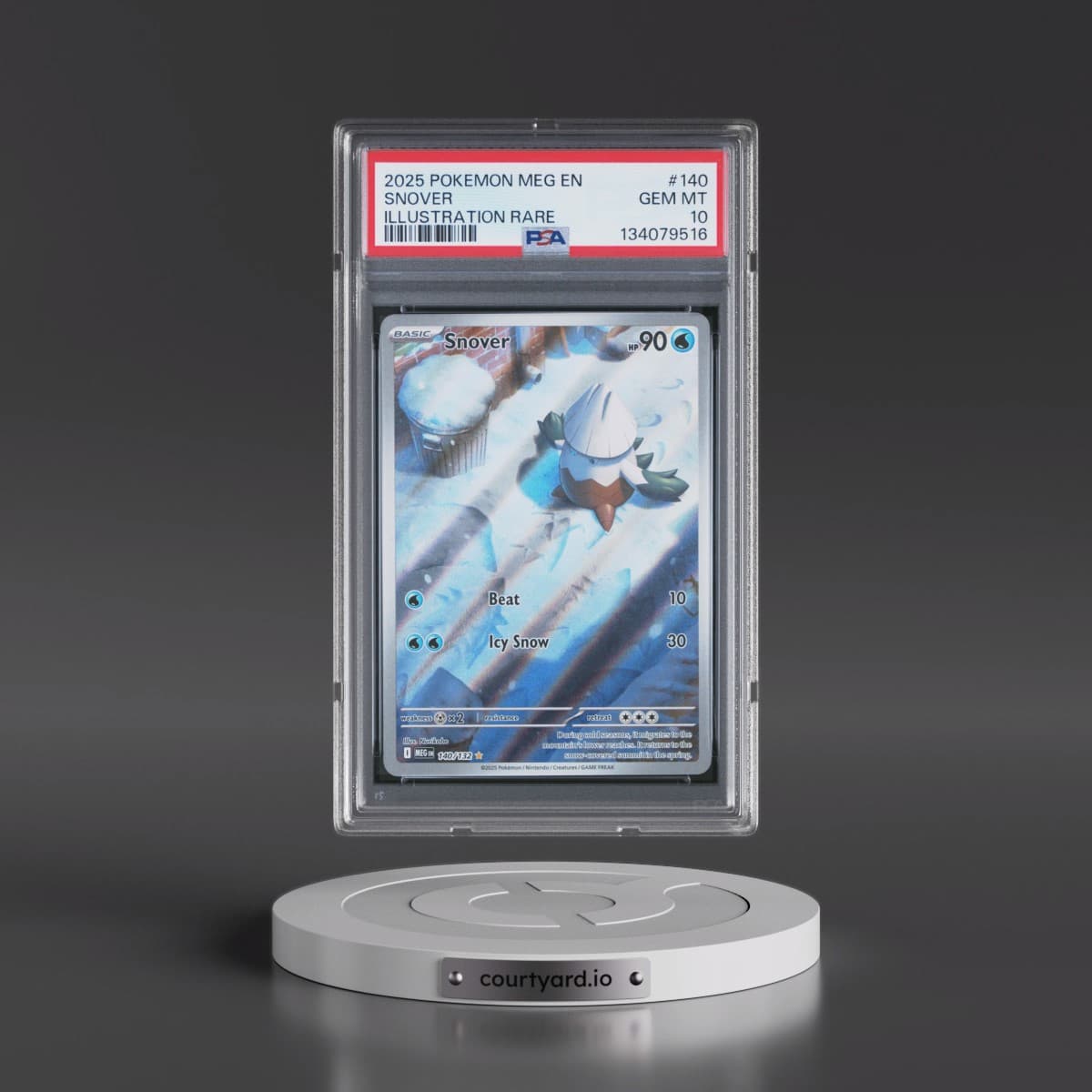 2025 Pokémon Meg EN-Mega Evolution #140 Snover - Illustration Rare (PSA 10 GEM MINT)