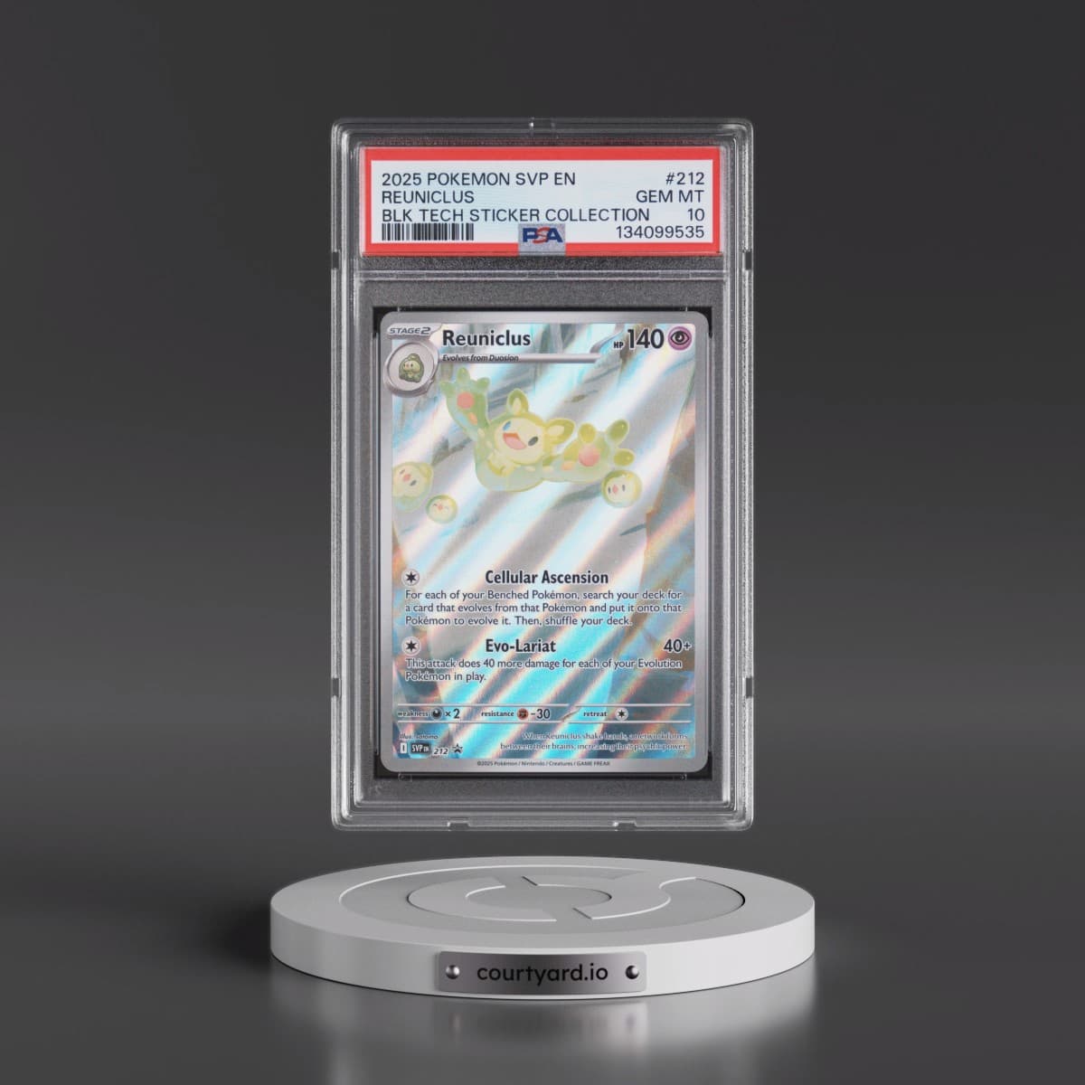 2025 Pokémon Svp EN-SV Black Star Promo #212 Reuniclus - Black Bolt Tech Sticker Collection (PSA 10 GEM MINT)
