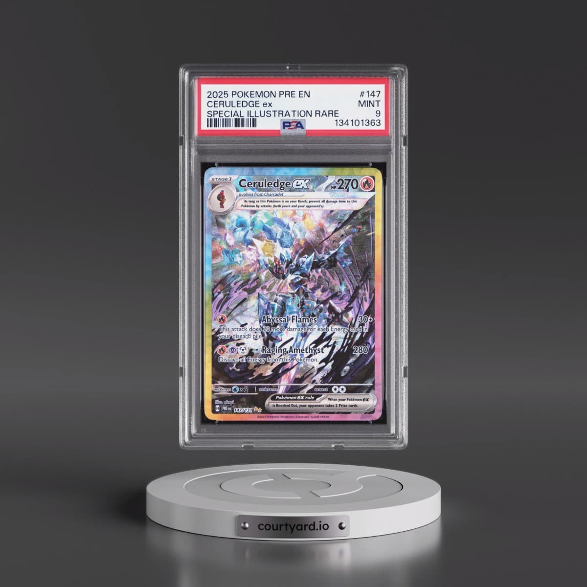 2025 Pokémon Pre EN-Prismatic Evolutions #147 Ceruledge EX - Holo Special Illustration Rare (PSA 9 MINT)
