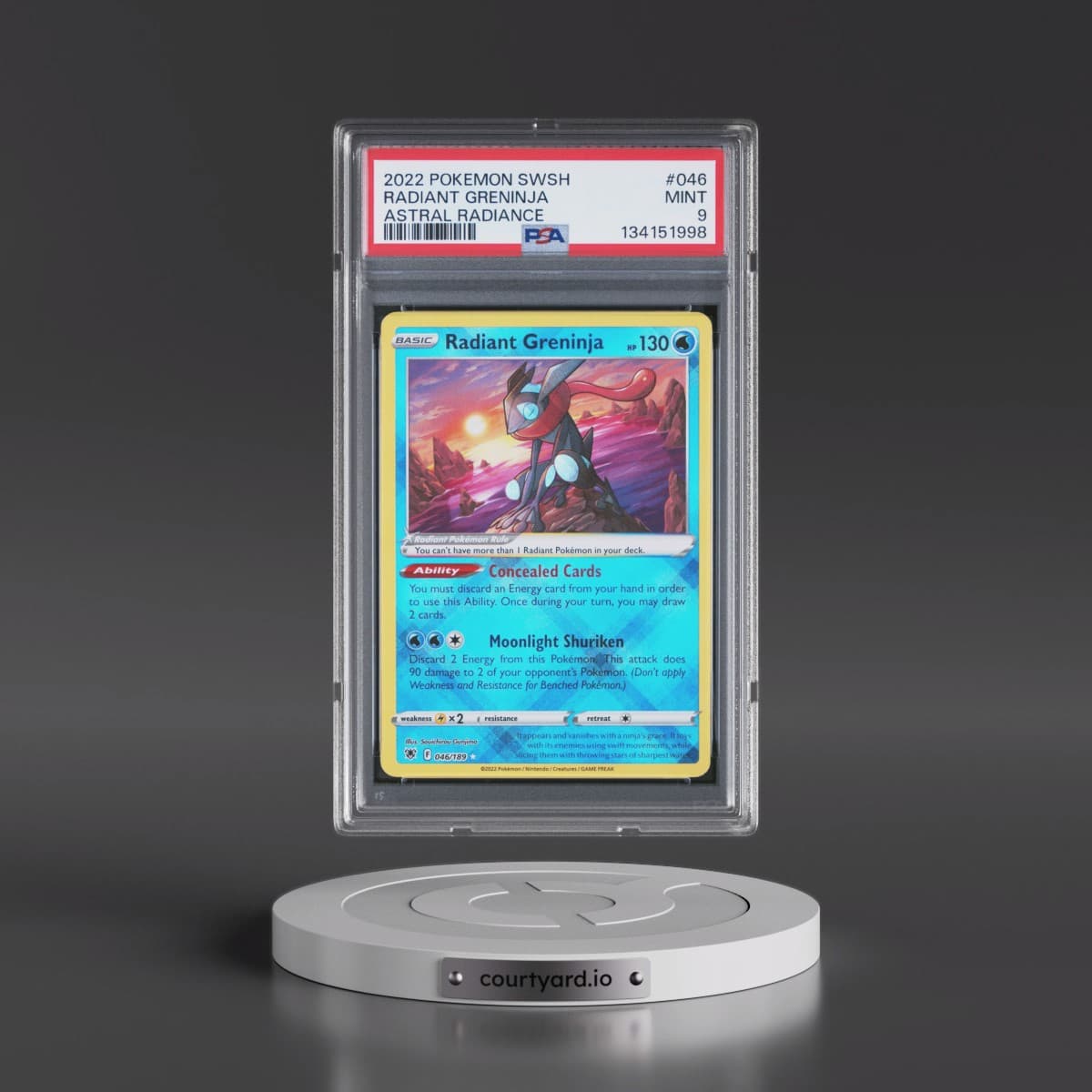 2022 Pokémon Sword & Shield Astral Radiance #046 Radiant Greninja - Holo (PSA 9 MINT)