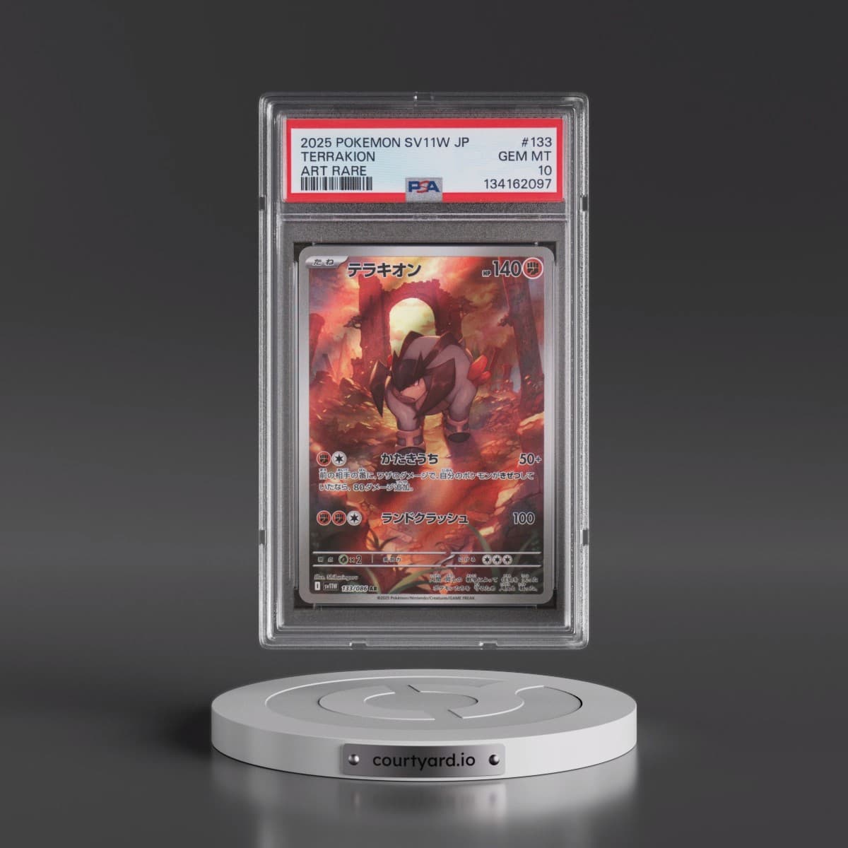 2025 Pokémon Sv11w-White Flare #133 Terrakion - Art Rare (PSA 10 GEM MINT)