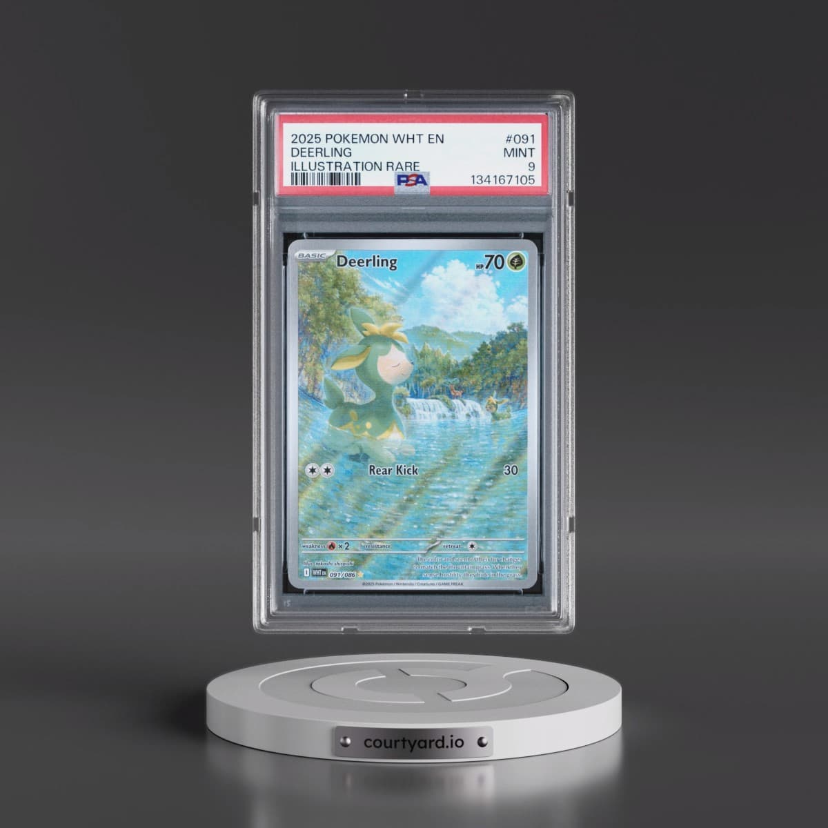 2025 Pokémon Wht EN-White Flare #091 Deerling - Illustration Rare (PSA 9 MINT)