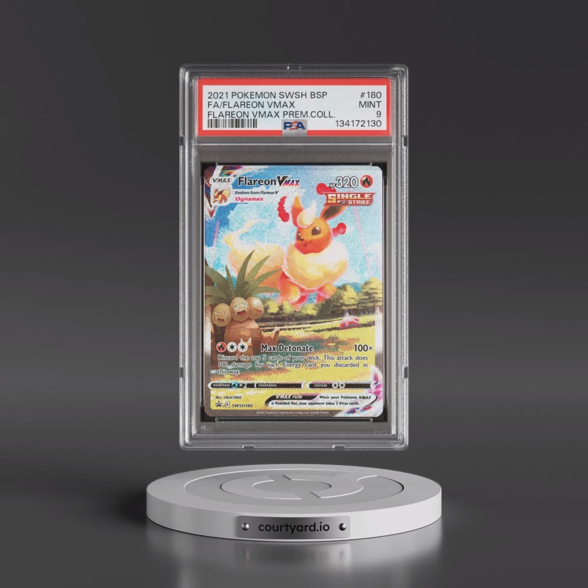 2021 Pokémon Swsh Black Star Promo #180 Flareon Vmax - Full Art Flareon Vmax Premium Collection (PSA 9 MINT)