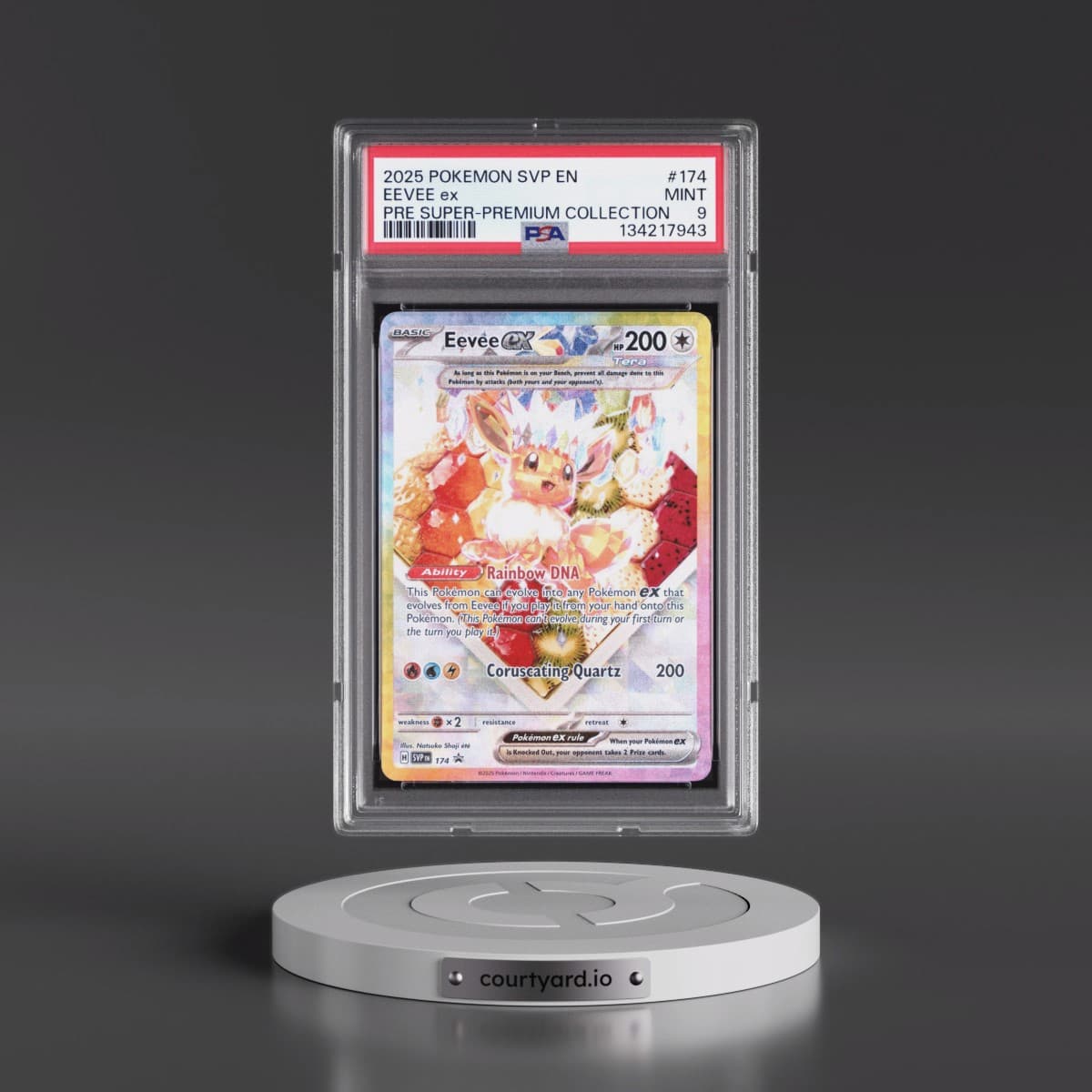 2025 Pokémon Svp EN-SV Black Star Promo #174 Eevee EX - Holo Prismatic Evolutions Super-Premium Collection (PSA 9 MINT)