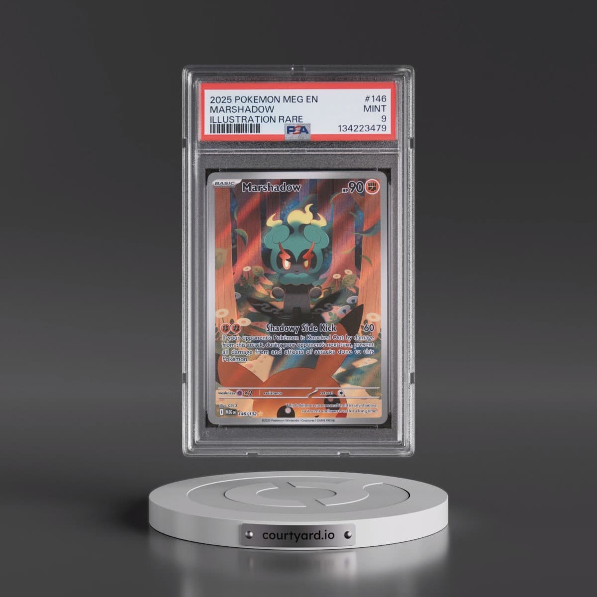 2025 Pokémon Meg EN-Mega Evolution #146 Marshadow - Illustration Rare (PSA 9 MINT)