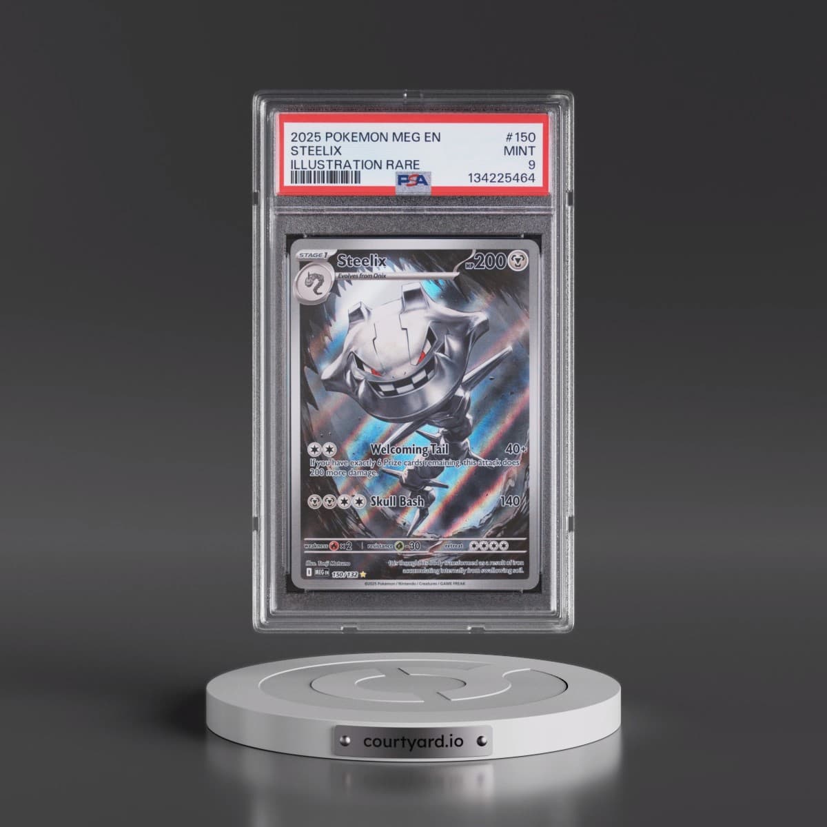 2025 Pokémon Meg EN-Mega Evolution #150 Steelix - Illustration Rare (PSA 9 MINT)