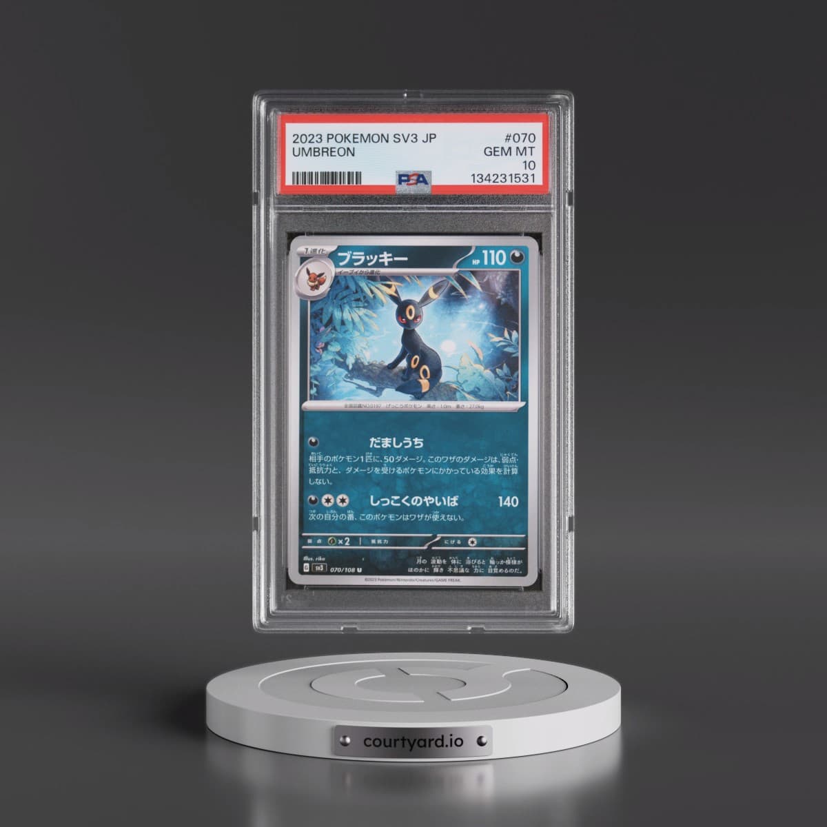 2023 Pokémon SV3-Ruler of the Black Flame #070 Umbreon (PSA 10 GEM MINT)