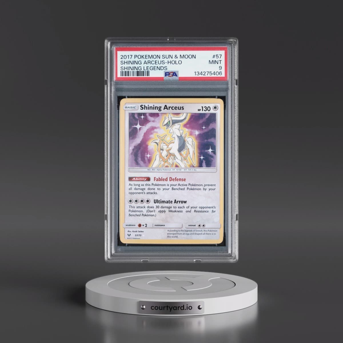 2017 Pokémon Sun & Moon Shining Legends #57 Shining Arceus - Holo Holo (PSA 9 MINT)