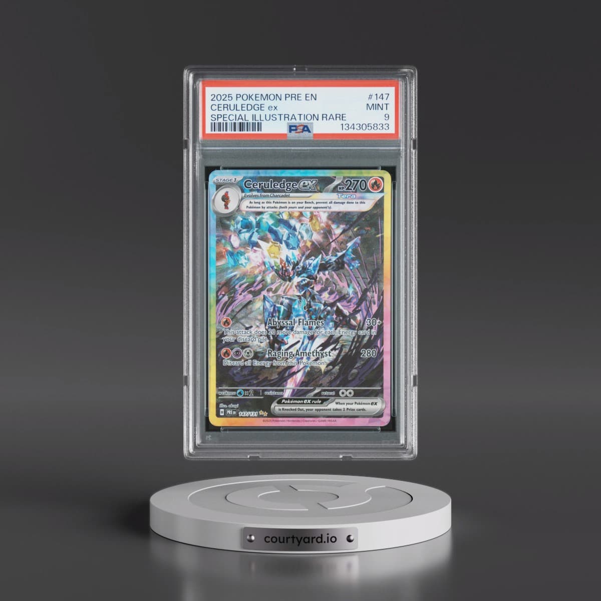 2025 Pokémon Pre EN-Prismatic Evolutions #147 Ceruledge EX - Holo Special Illustration Rare (PSA 9 MINT)