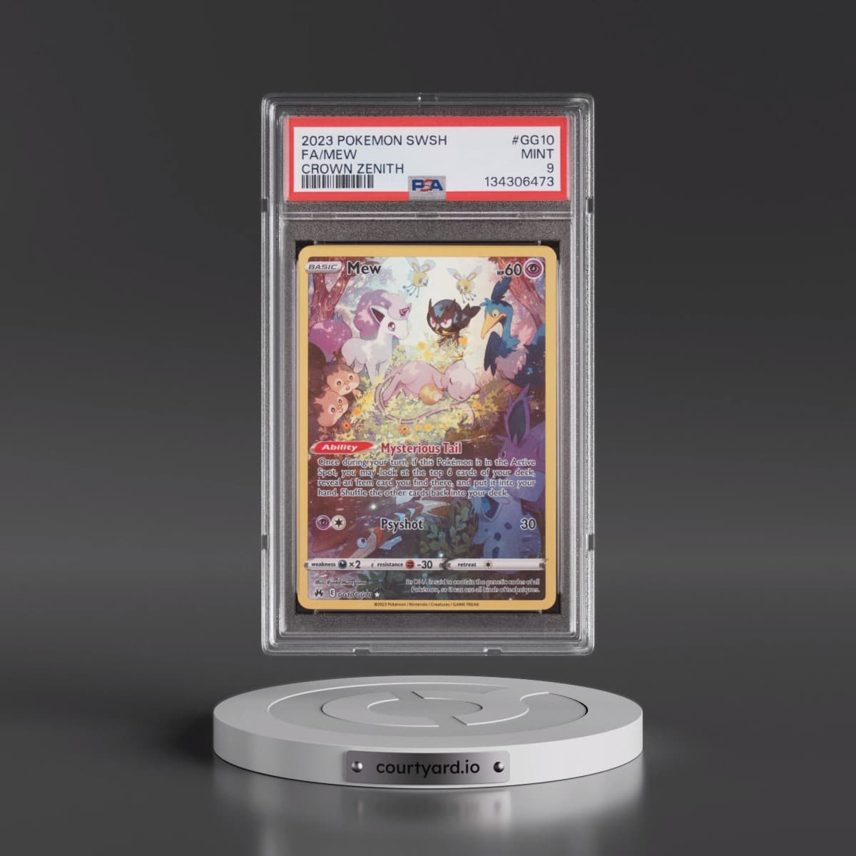 2023 Pokémon Sword and Shield Crown Zenith #GG10 Mew - Full Art (PSA 9 MINT)