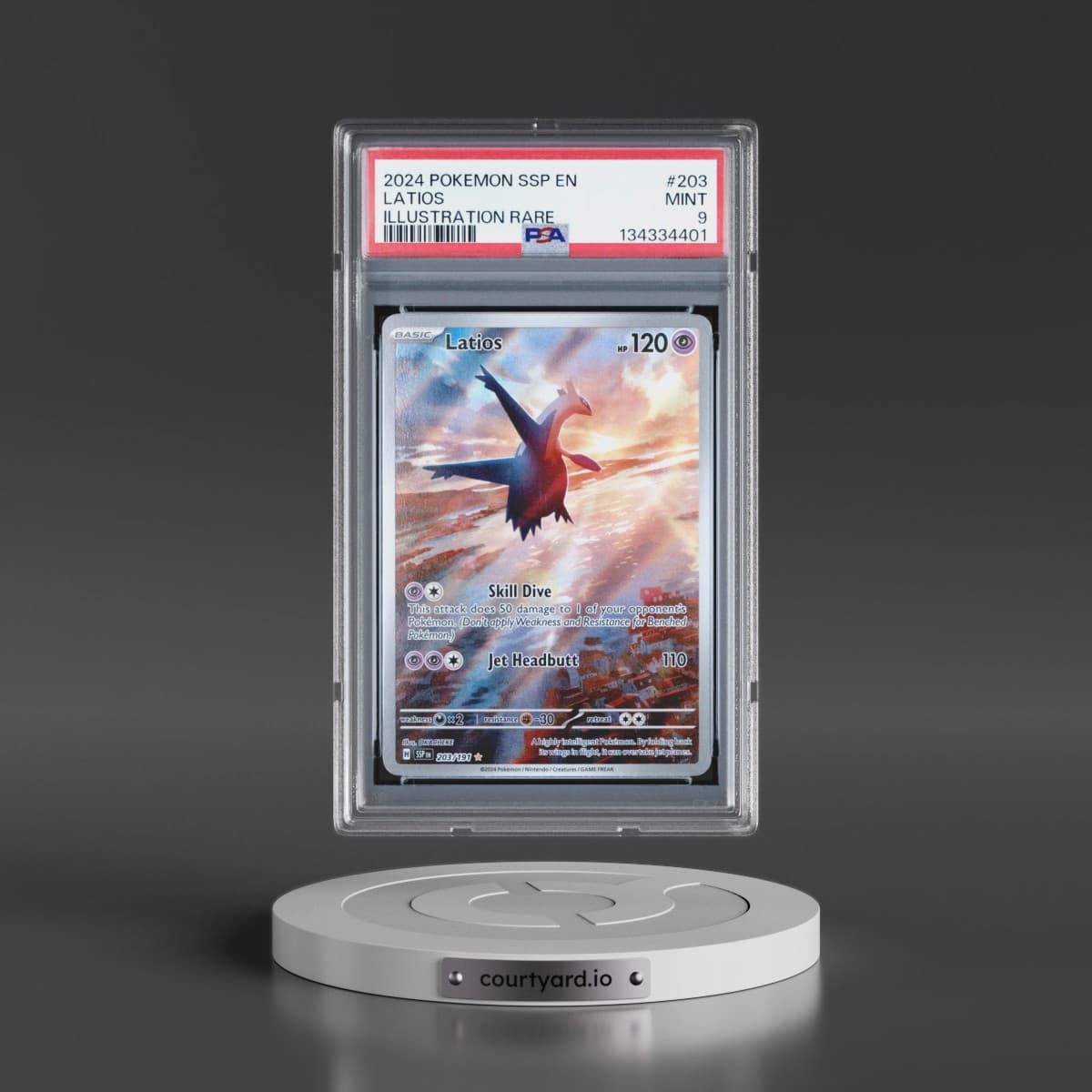 2024 Pokémon Ssp EN-Surging Sparks #203 Latios - Illustration Rare (PSA 9 MINT)