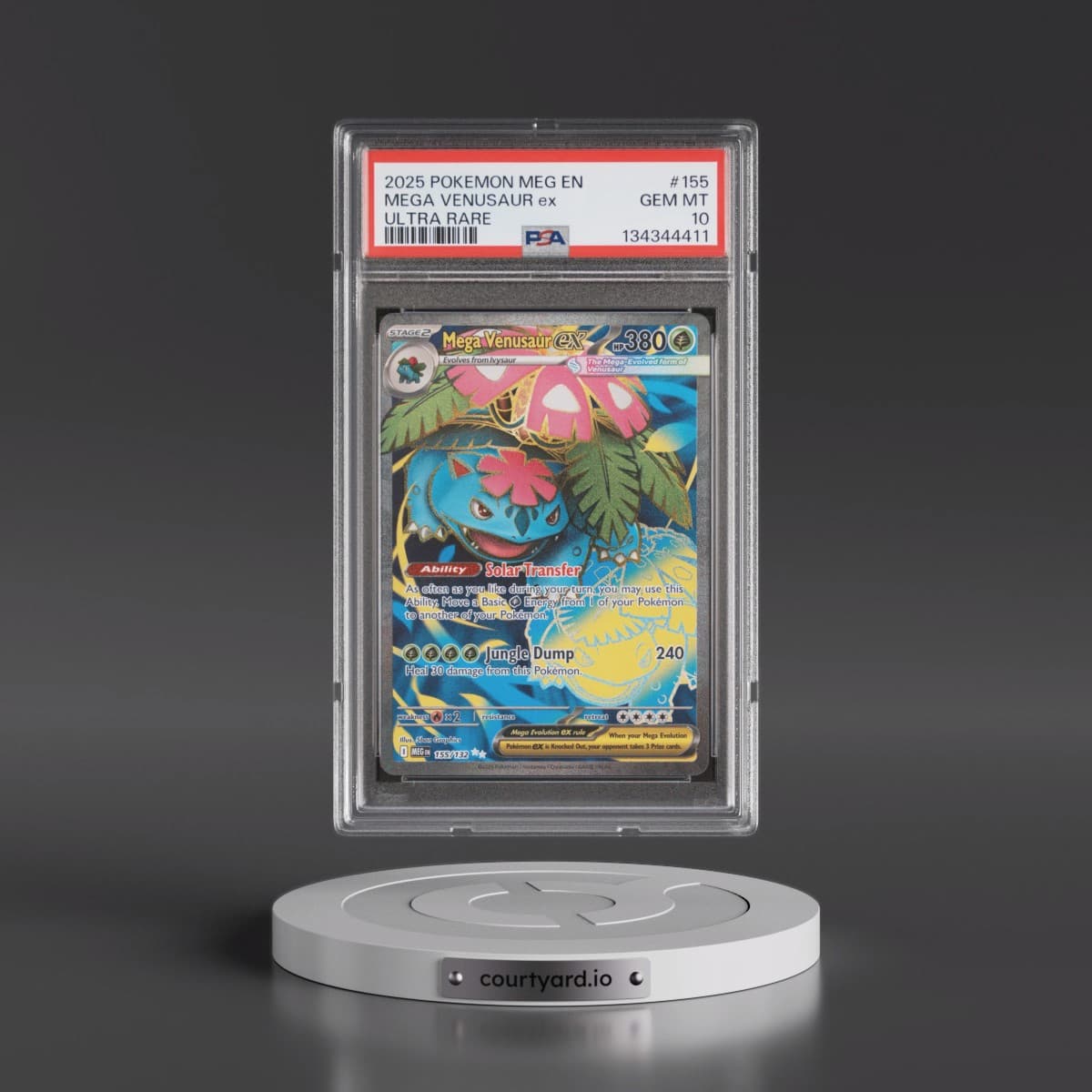 2025 Pokémon Meg EN-Mega Evolution #155 Mega Venusaur EX - Holo Ultra Rare (PSA 10 GEM MINT)