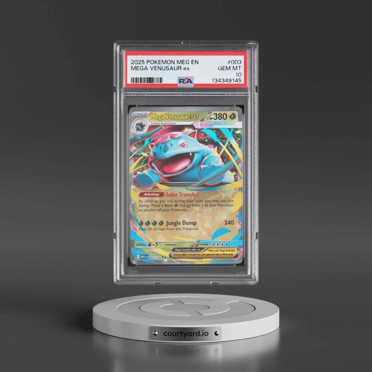 2025 Pokémon Meg EN-Mega Evolution #003 Mega Venusaur EX - Holo (PSA 10 GEM MINT)