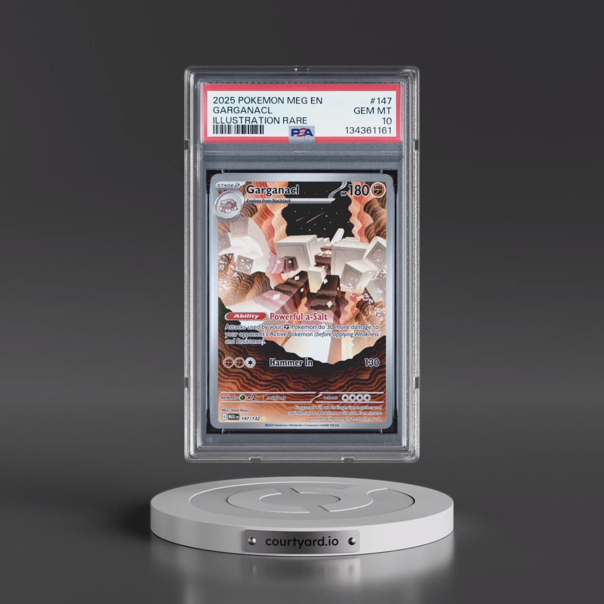 2025 Pokémon Meg EN-Mega Evolution #147 Garganacl - Illustration Rare (PSA 10 GEM MINT)