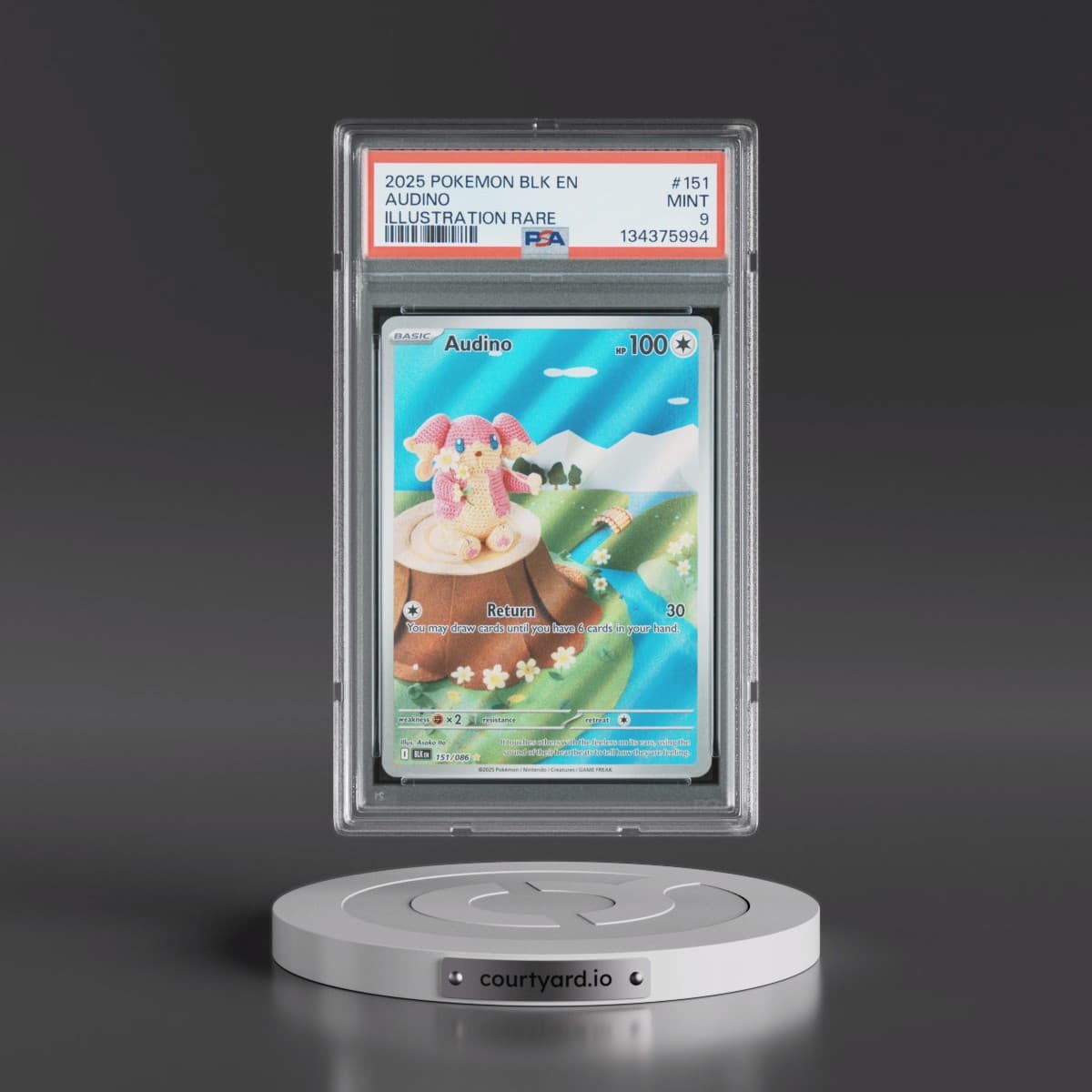 2025 Pokémon Blk EN-Black Bolt #151 Audino - Illustration Rare (PSA 9 MINT)