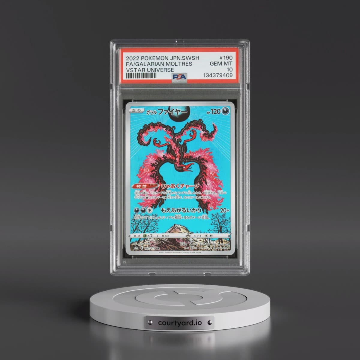 2022 Pokémon Sword & Shield Vstar Universe #190 Galarian Moltres - Full Art (PSA 10 GEM MINT)