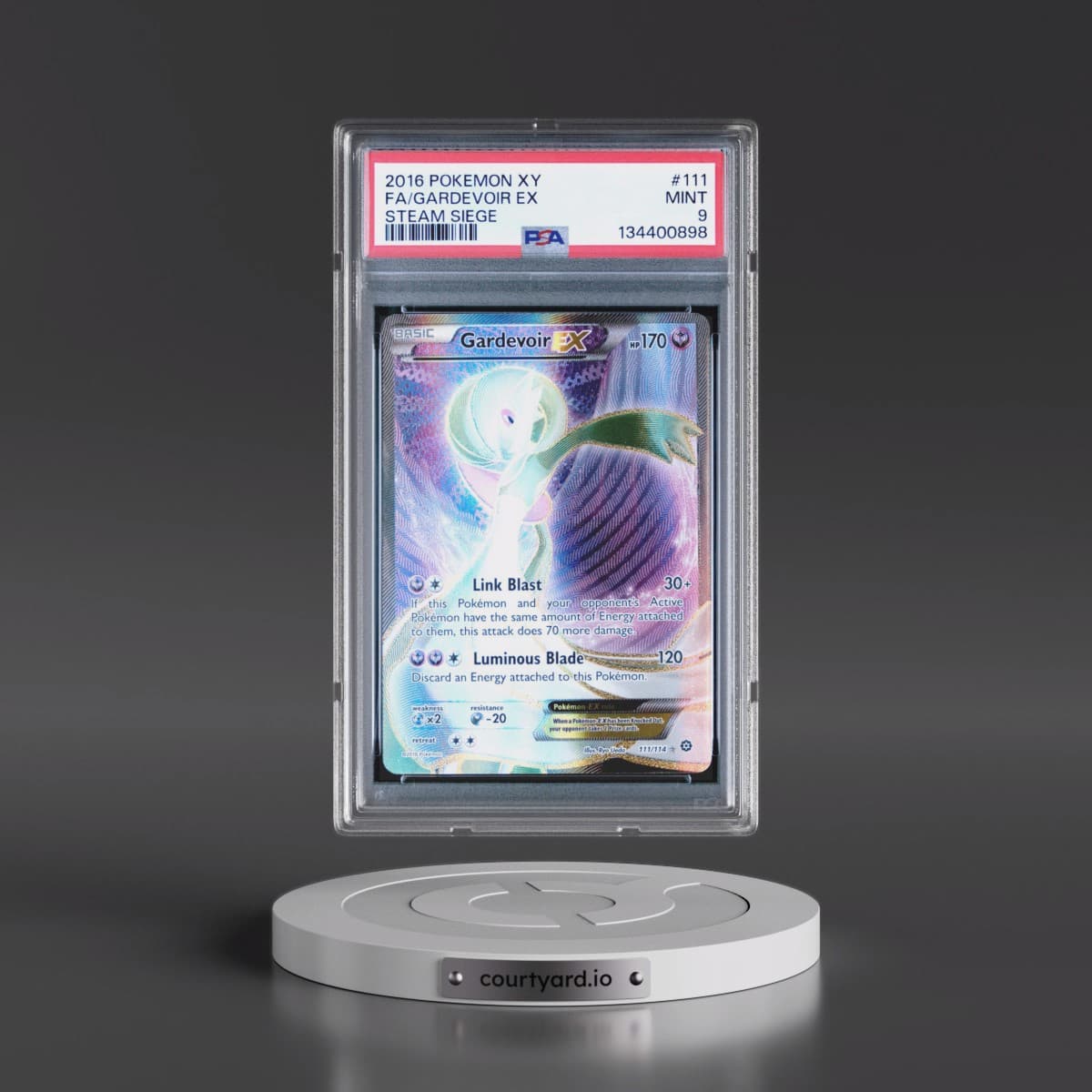 2016 Pokémon XY Steam Siege #111 Gardevoir EX - Holo Full Art (PSA 9 MINT)