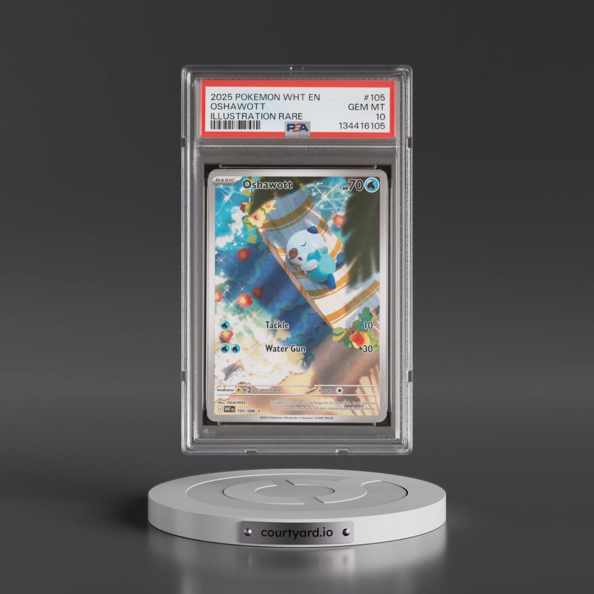 2025 Pokémon Wht EN-White Flare #105 Oshawott - Illustration Rare (PSA 10 GEM MINT)