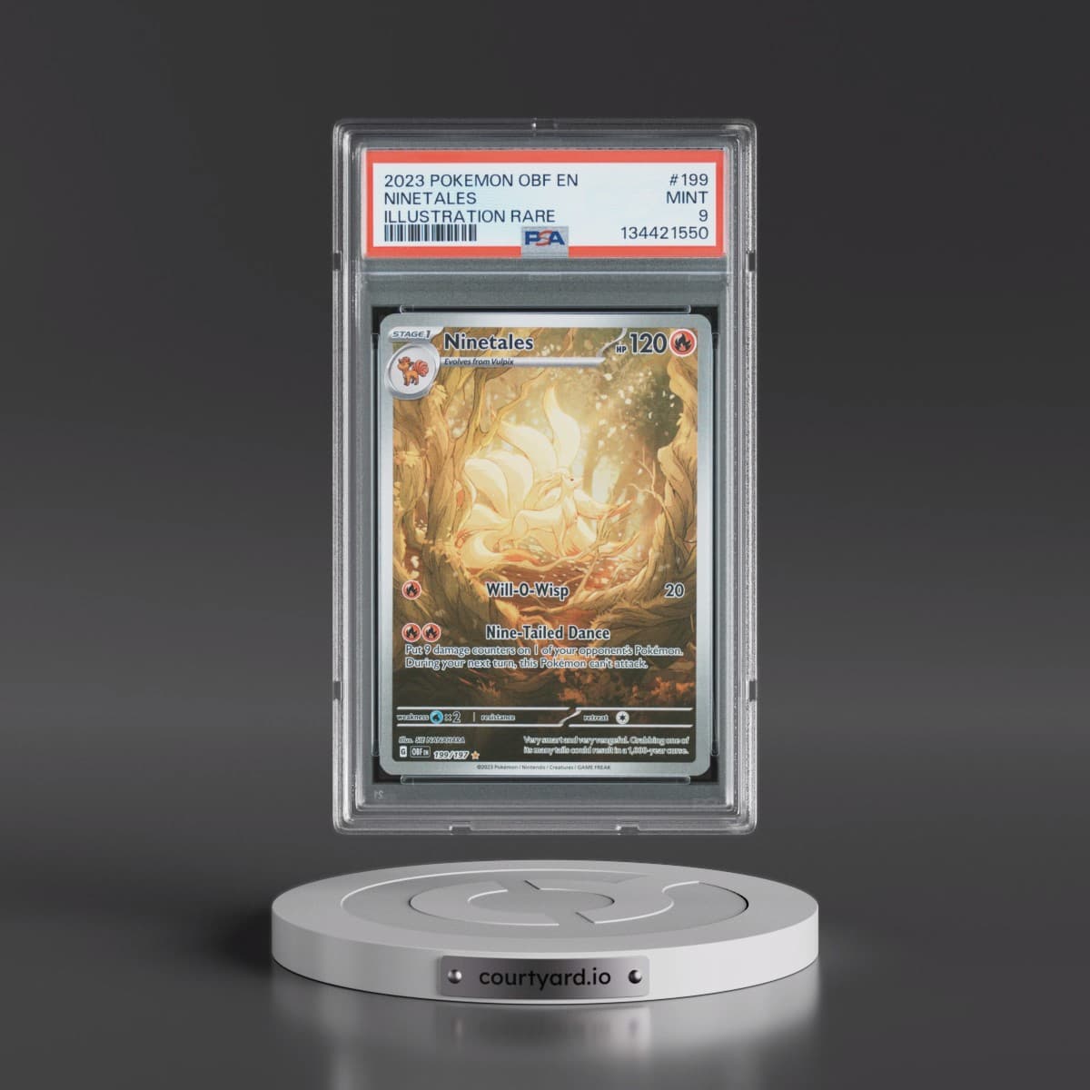 2023 Pokémon Obf EN-Obsidian Flames #199 Ninetales - Illustration Rare (PSA 9 MINT)