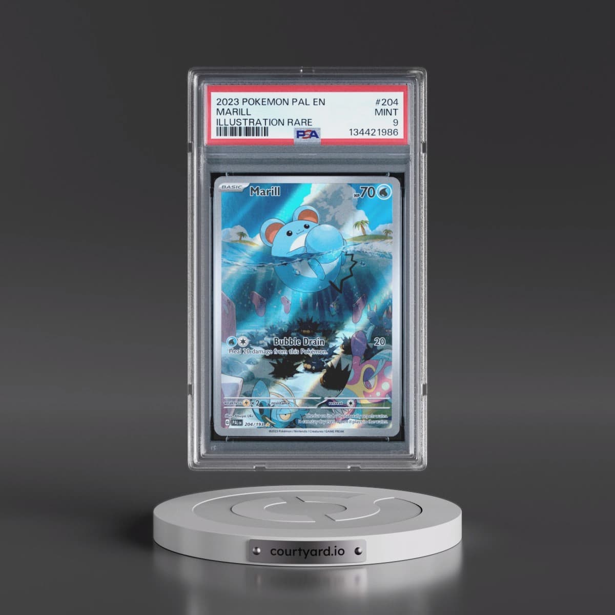 2023 Pokémon Pal EN-Paldea Evolved #204 Marill - Illustration Rare (PSA 9 MINT)