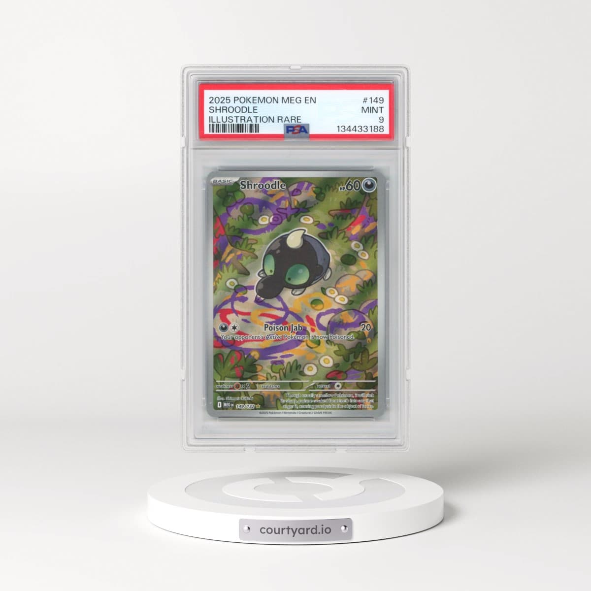 2025 Pokémon Meg EN-Mega Evolution #149 Shroodle - Illustration Rare (PSA 9 MINT)
