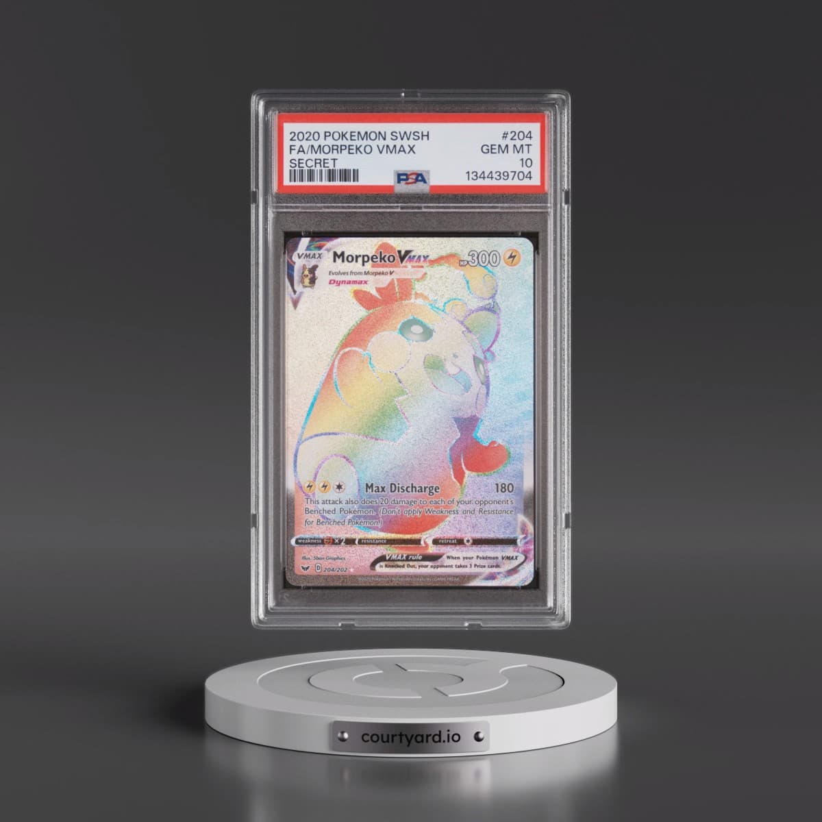 2020 Pokémon Sword & Shield #204 Morpeko Vmax - Full Art Secret (PSA 10 GEM MINT)