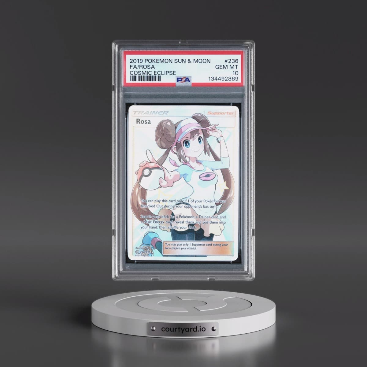 2019 Pokémon Sun & Moon Cosmic Eclipse #236 Rosa - Full Art (PSA 10 GEM MINT)