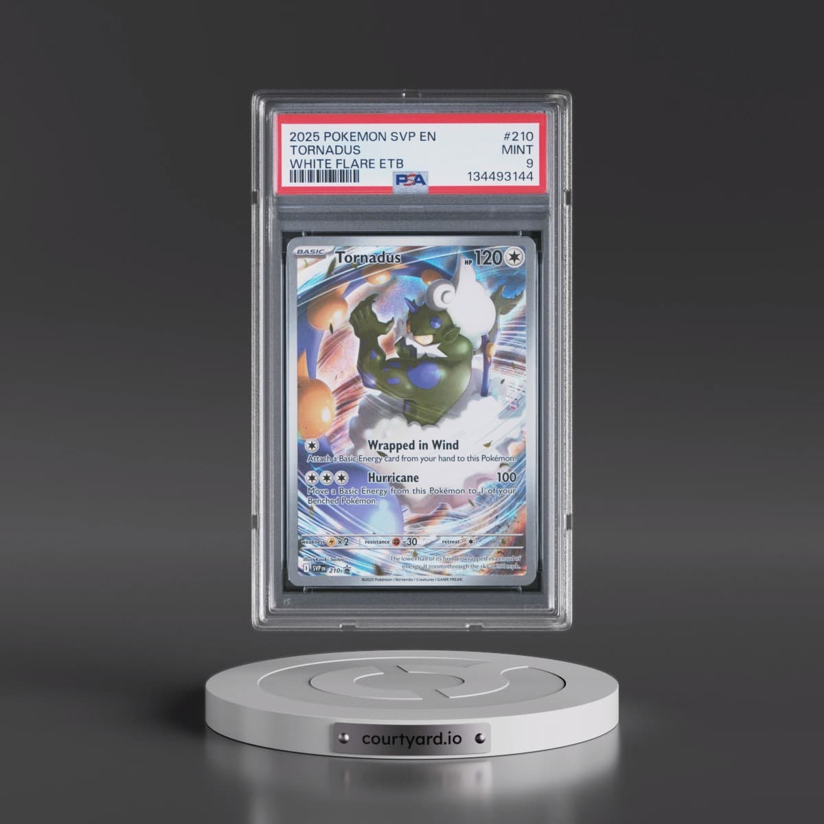 2025 Pokémon Svp EN-SV Black Star Promo #210 Tornadus - White Flare Elite Trainer Box (PSA 9 MINT)